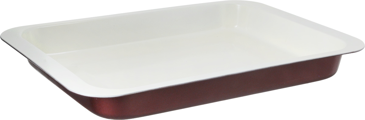 Противень Tescoma EcoCeramo, прямоугольный, с антипригарным покрытием, 42 x 28,5 х 4,5 см220426 Противень Tescoma EcoCeramo, прямоугольный, с антипригарным покрытием, 42 x 28,5 х 4,5 см220426Противень Tescoma EcoCeramo, выполненный из высококачественной углеродистой с антипригарным покрытием, идеально подойдет для приготовления домашней выпечки. Покрытие изготовлено на основе керамических частиц без использования тяжелых металлов. Посуда с керамическим покрытием легко моется, устойчива к возникновению царапин, покрытие хорошо скользит. Керамическое покрытие не вступает в реакцию с щелочами и пищевыми кислотами, выдерживает высокие температуры, обладает хорошими антипригарными свойствами. Подходит для использования во всех типах духовых шкафов. Размер противня (с учетом ручек): 42 x 28,5 х 4,5 см. Внутренний размер противня: 37 х 26,5 х 4 см.