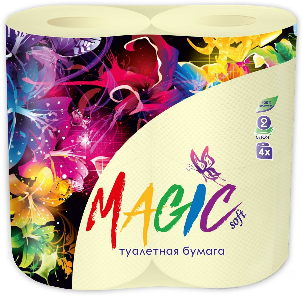 Туалетная бумага Magic Soft, цвет: желтый, 4 рулона20027 Туалетная бумага Magic Soft, цвет: желтый, 4 рулона20027Для бытового и санитарно-гигиенического назначения. Одноразового использования.