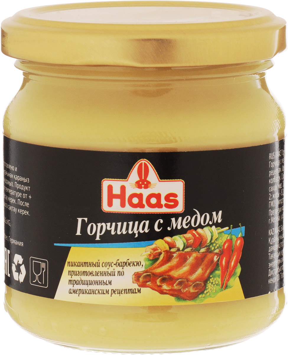 Haas горчица с медом, 215 г52134 Haas горчица с медом, 215 г52134Горчица с медом - сладкая и пикантная, приготовленная по американским рецептам. Идеальна для острых ребрышек, куриных крылышек и любого жареного мяса, а также прекрасно подходит в качестве маринада. Уважаемые клиенты! Обращаем ваше внимание, что полный перечень состава продукта представлен на дополнительном изображении.