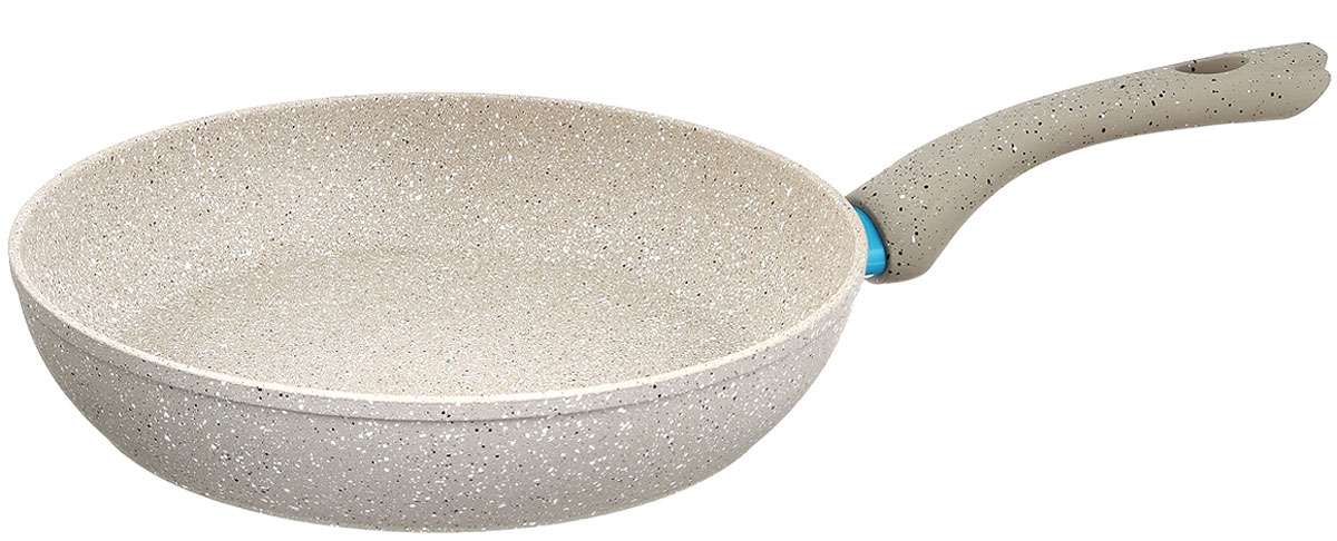 Сковорода Fissman White Stone, с антипригарным покрытием. Диаметр 28 смAL-4984.28 Сковорода Fissman White Stone, с антипригарным покрытием. Диаметр 28 смAL-4984.28Сковорода Fissman White Stone изготовлена из алюминия с трехслойным антипригарным покрытием Platinum. Такое покрытие стойкое к появлению царапин и истиранию. Толстое, идеально гладкое дно обеспечивает равномерное распределение тепла. Сковорода оснащена удобной бакелитовой ручкой, которая не нагревается в процессе приготовления пищи. Сковорода Fissman White Stone создана, чтобы удовлетворить потребности самых взыскательных кулинаров и профессиональных шеф-поваров. Это результат сочетания уникального производственного процесса, современного дизайна, непревзойденного качества и использования передовых сертифицированных материалов. Подходит для использования на всех типах плит, даже на индукционных. Можно мыть в посудомоечной машине. Подарок к контейнеру идет мягкая подставка под горячее. Высота стенки: 6 см. Длина ручки: 18 см.