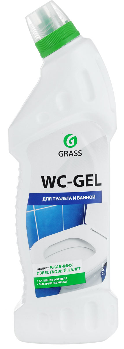 Чистящее средство для туалета и ванной Grass WC-Gel, 750 мл219175 Чистящее средство для туалета и ванной Grass WC-Gel, 750 мл219175Кислотное моющее средство Grass WC-Gel предназначено для чистки унитазов, фаянсовых изделий, кафеля от известкового налета, подтеков ржавчины, солевых отложений. Средство способствует устранению неприятного запаха, убивает микробы. Гелеобразная структура обеспечивает экономичный расход. Не рекомендуется держать на хромированных деталях более 30 секунд. Товар сертифицирован.