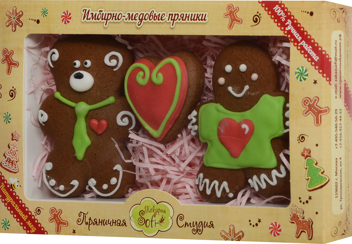Софи Набор пряников ручной работы Мишка и человечек с сердцем, 95 г773 Софи Набор пряников ручной работы Мишка и человечек с сердцем, 95 г773При изготовлении пряников используются только натуральные ингредиенты высочайшего качества в оригинальных сочетаниях. Сделанные с любовью руками мастера, эти пряники дарят тепло его души и доставят незабываемое удовольствие. Эти милые пряники станут отличным подарком на 14 февраля. Уважаемые клиенты! Обращаем ваше внимание, что полный перечень состава продукта представлен на дополнительном изображении.