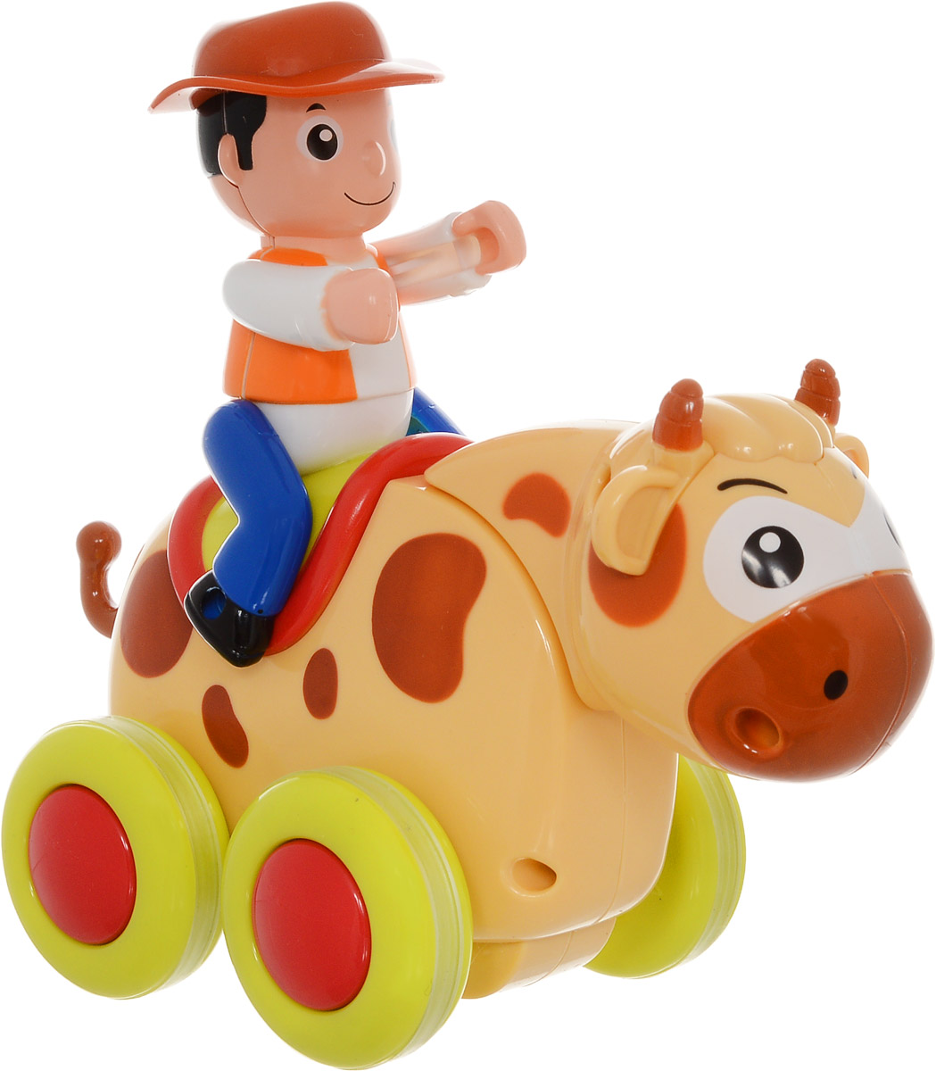 Huile Toys Машинка-игрушка Brave Bull366_Brave Bull Huile Toys Машинка-игрушка Brave Bull366_Brave BullМашинка-игрушка Huile Toys Brave Bull привлечет внимание вашего малыша и не позволит ему скучать! Выполненная из безопасного пластика с элементами из металла, игрушка представляет собой забавную машинку в виде быка с наездником. Во время движения бык покачивает головой, руки наездника подвижны. Игрушка поможет ребенку в развитии воображения, мелкой моторики рук и цветового восприятия.