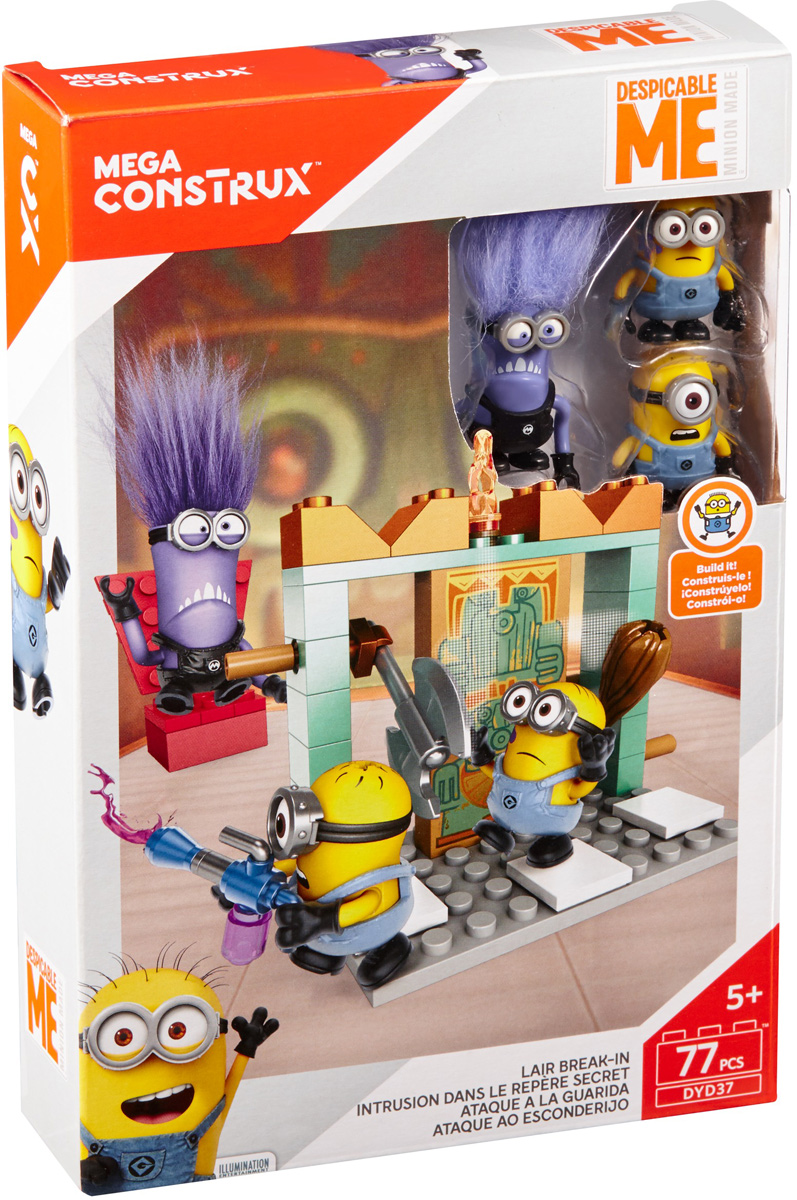 Mega Bloks Гадкий Я Конструктор Атака на логовоDKX75_DYD37 Mega Bloks Гадкий Я Конструктор Атака на логовоDKX75_DYD37Больше миньонов - больше проказ. Не важно, работают ли они на фабрике, или пытаются проникнуть в логово Эль Мачо: когда миньоны собираются вместе - хаос обеспечен! С помощью конструктора Mega Bloks Гадкий Я Атака на логово устрой веселый переполох в логове Эль Мачо! В комплекте 3 фигурки миньонов. Конструктор содержит 77 деталей.
