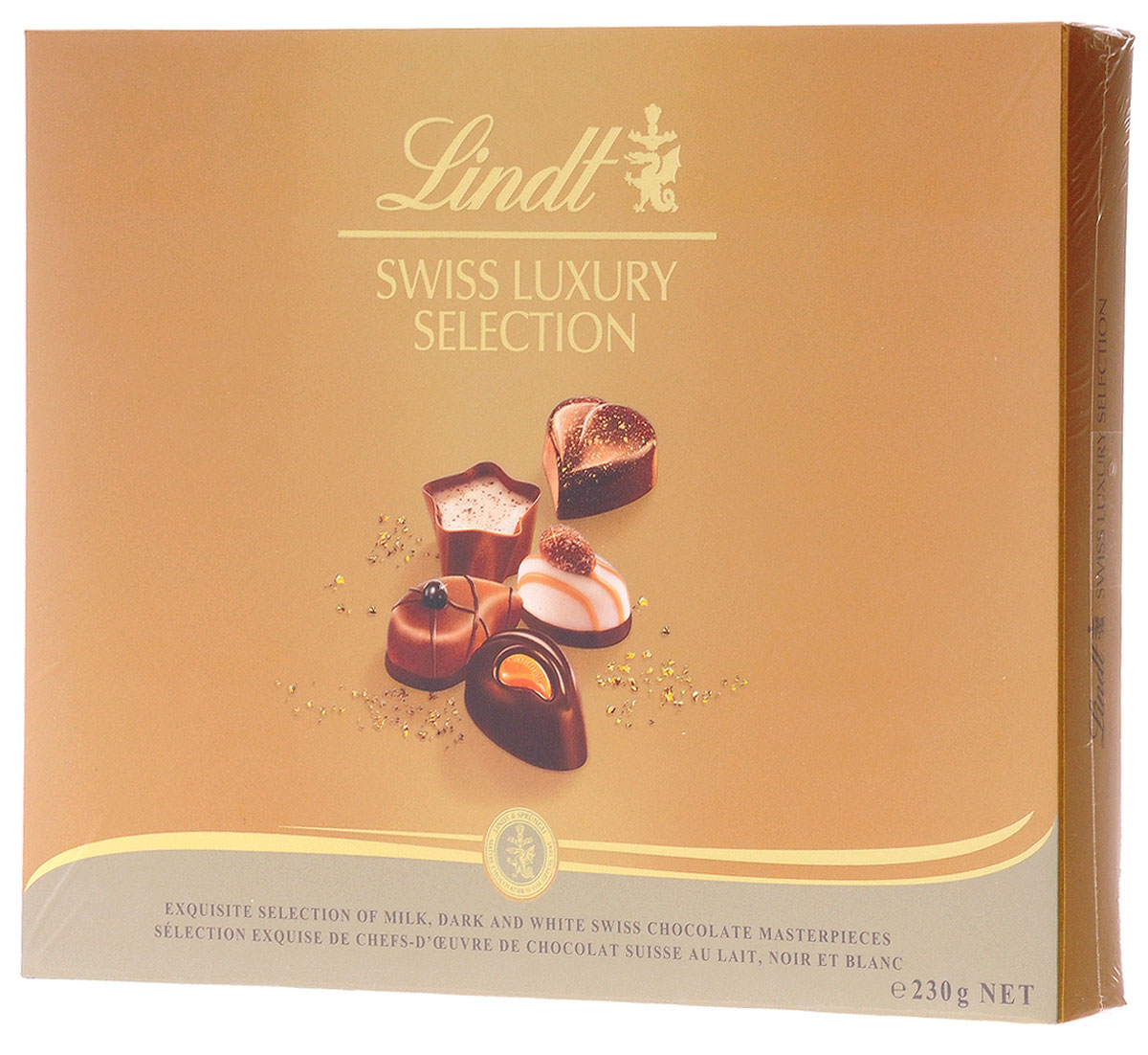 Lindt Swiss Luxury Selection Швейцарская роскошь пралине, 230 г7610400075503 Lindt Swiss Luxury Selection Швейцарская роскошь пралине, 230 г7610400075503Эксклюзивный швейцарский шоколад, соблазнительные начинки и изысканные украшения. Это замечательный выбор для утонченного подарка и предмет гордости на праздничном столе. Состав набора: Сочетание миндального пралине с кусочками миндального бисквита Слой апельсиновой карамели в превосходном темном шоколаде Сочетание пралине из какао и хрустящих кусочков какао-бобов Хрустящие кусочки фундука и пралине, покрытые молочным шоколадом Миндаль в нежном миндальном креме, покрытый молочным шоколадом Сочетание ликера Кирш в шоколадной оболочке с обсыпкой из какао Чашечка из молочного шоколада с кофейным кремом с белым шоколадом Двойной слой карамели в сочетании с темным шоколадом Карамелизированный фундук и нежное пралине в молочном шоколаде Нежное пралине с миндалем, покрытое изысканным молочным шоколадом Ореховая паста из фундука, покрытая темным шоколадом Нежная шоколадная начинка с нотками кофе и апельсина ...