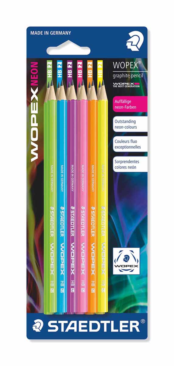 Staedtler Набор чернографитовых карандашей Wopex NEON HB 12 шт180FBK12 Staedtler Набор чернографитовых карандашей Wopex NEON HB 12 шт180FBK12Набор высококачественных чернографитовых карандашей Staedtler Wopex имеют шестигранную форму. В наборе: 12 цветов. Каждый корпус карандаша выполнен в неоновом цвете. Карандаш имеет среднюю твердость - НВ, что дает широкий выбор возможностей для рисования. С такими карандашами вы сможете создавать запоминающиеся рисунки.