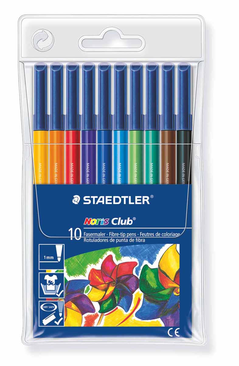 Staedtler Набор фломастеров Noris Club 10 цветов326WP1007 Staedtler Набор фломастеров Noris Club 10 цветов326WP1007Набор Staedtler Noris Club предназначен для маленьких и любознательных малышей. Он включает в себя 10 уникальных разноцветных фломастеров. Грифель каждого изделия снабжен устойчивым к сильному нажатию пишущим узлом. Рисование развивает усидчивость, фантазию, образное восприятие и логическое мышление. Кроме того, у ребенка тренируется зрительная координация и мелкая моторика рук. Толщина линии 1 мм.