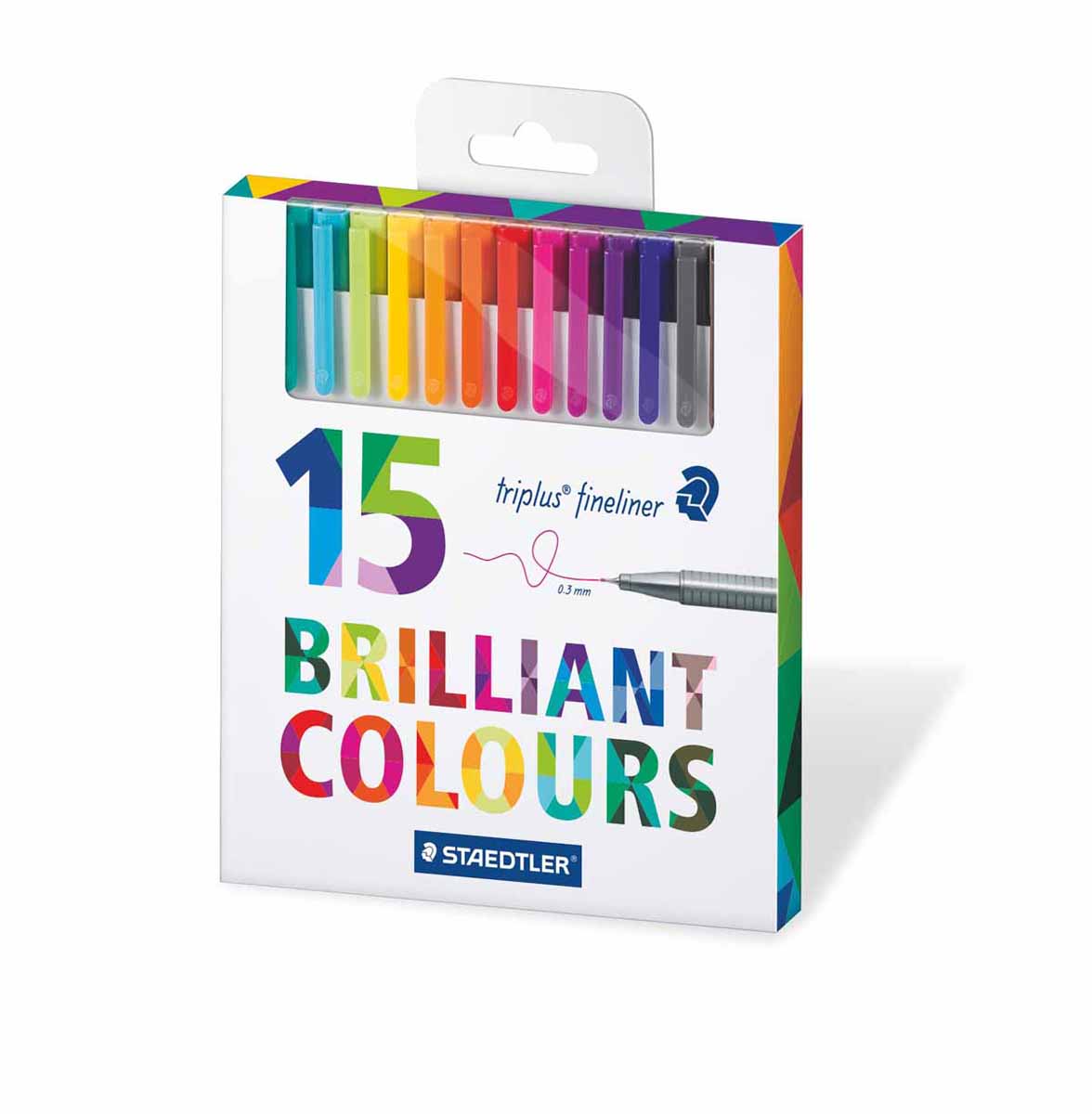 Staedtler Набор капиллярных ручек Triplus 334 15 цветов334C15 Staedtler Набор капиллярных ручек Triplus 334 15 цветов334C15Набор трехгранных капиллярных ручек Staedtler Triplus 334 с пишущим узлом повышенной прочности можно использовать как в офисе, так и в школе. Также набор идеально подойдет для творчества. Чернила на водной основе, их легко отстирать с большинства тканей. Корпус из полипропилена гарантирует долгий срок службы. Ручки защищены от высыхания, могут быть оставлены без колпачка на несколько дней. Толщина линии - 0,3 мм. В набор входят 15 разноцветных ручек.
