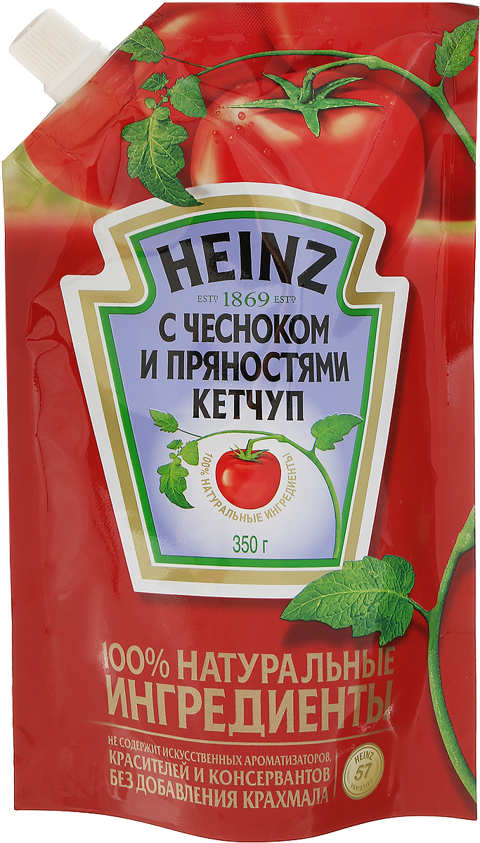 Heinz кетчуп Чесночный, 350 г79000178 Heinz кетчуп Чесночный, 350 г79000178Достаточно острый кетчуп – настоящий подарок для всех любителей чеснока и спелых томатов. Традиционный рецепт уже 140 лет радует потребителя классическим вкусом кетчупа с густой консистенцией, разбавленный ароматом гвоздики и других пряных специй. Уважаемые клиенты! Обращаем ваше внимание, что полный перечень состава продукта представлен на дополнительном изображении.