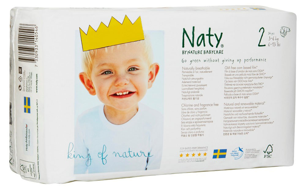 Naty Фито-подгузники размер 2 3-6 кг 34 шт7330933140546 Naty Фито-подгузники размер 2 3-6 кг 34 шт7330933140546Компания Naty основана в Швеции матерью двух мальчиков Марлен Сандберг. В результате для малышей и их мам была создана новая, экологически чистая продукция из натурального воспроизводимого сырья, отвечающая высоким запросам потребителей по качеству, эффективности и дизайну. Компания представляет широкий ассортимент товаров личной гигиены из натуральных материалов для детей и женщин, а также детский текстиль. Вся продукция шведской компании Naty изготовлена из натуральных органических материалов, не содержит никаких вредных химических компонентов. Материалы, которые используются для производства, проходят все необходимые тесты на аллергические реакции. Продукция Naty - это выбор ответственных родителей, заботящихся о здоровье своих детей и окружающей природе. Вместо нефтепродуктов для производства подгузников и трусиков Naty используется материал на основе кукурузного крахмала (без ГМО). Подгузник состоит из наполнителя на основе целлюлозы, отбеленной без применения...