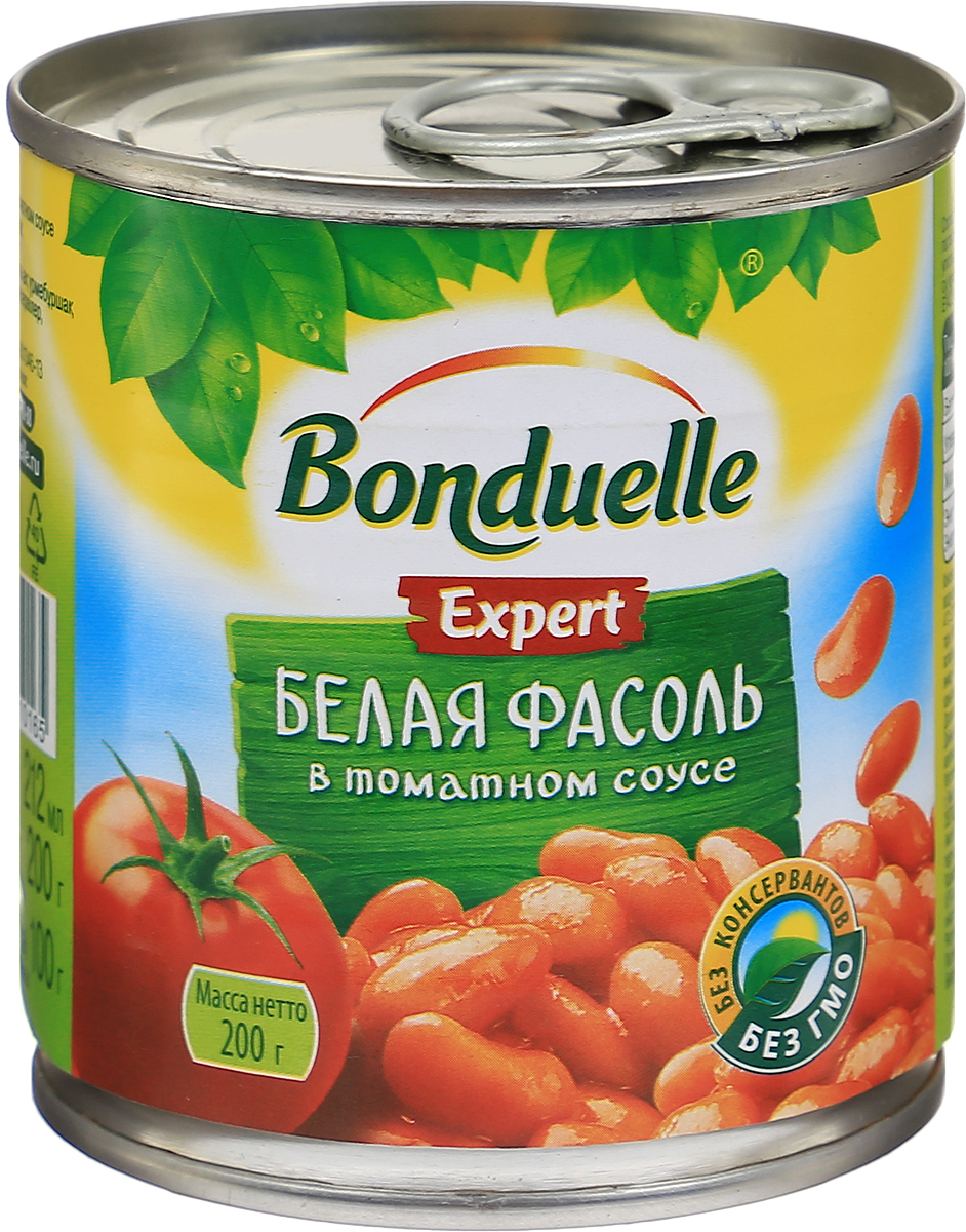 Bonduelle белая фасоль в томатном соусе, 200 г740 Bonduelle белая фасоль в томатном соусе, 200 г740Белая фасоль в томатном соусе Bonduelle - готовое к употреблению блюдо, которое стало любимым продуктовым запасом каждой хозяйки. Крупная, отборная белая фасоль в ароматном соусе готовится без использования консервантов и ГМО. Уважаемые клиенты! Обращаем ваше внимание, что полный перечень состава продукта представлен на дополнительном изображении.