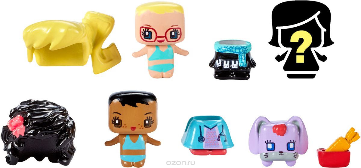 My Mini Mixiqes Набор фигурок 3 шт DVV01_DVV02DVV01_DVV02 My Mini Mixiqes Набор фигурок 3 шт DVV01_DVV02DVV01_DVV02В набор входит три фигурки разных персонажей и животных. Только в этой серии можно встретить очаровательных питомцев MixieQs, например, щенка и котенка. В каждом наборе персонажи связаны друг с другом: например, в одном наборе — ветеринар, любительница кроликов и ее кролик. В наборе две видимых фигурки (они встречаются только в этом конкретном наборе) и одна скрытая. Скрытые фигурки распределены по всей серии, чтобы их было интереснее собирать.