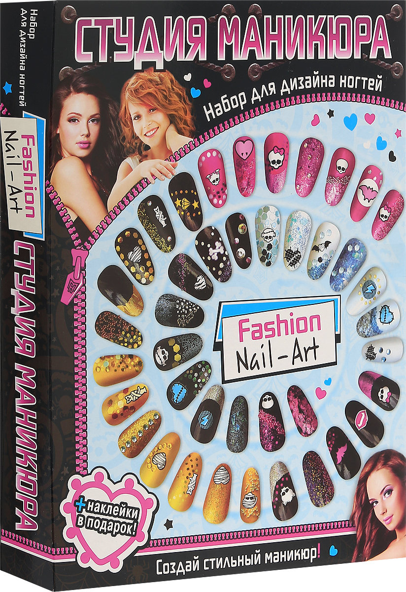 Ranok Набор для нейл-арта Студия маникюра Fashhion Nail-Art14100218Р Ranok Набор для нейл-арта Студия маникюра Fashhion Nail-Art14100218РНабор для нейл-арта Ranok Fashhion Nail-Art обязательно заинтересует маленькую модницу. С помощью этого набора можно сделать оригинальный маникюр в стиле героинь Monster High. В наборе лаки для ногтей, стразы, множество блесток и наклеек. В наборе имеется специальная брошюра, в которой больше 40 вариантов стильного маникюра!
