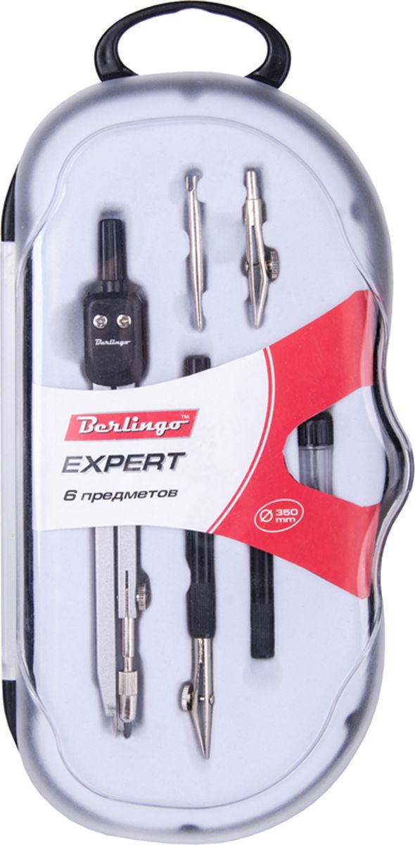 Berlingo Готовальня Expert 6 предметовDS_00606 Berlingo Готовальня Expert 6 предметовDS_00606Готовальня Berlingo Expert представляет собой набор из 6 предметов: циркуль, сменный грифель, точечная насадка, рейсфедерная вставка, рейсфедер. Набор предназначен для чертежно-графических работ.