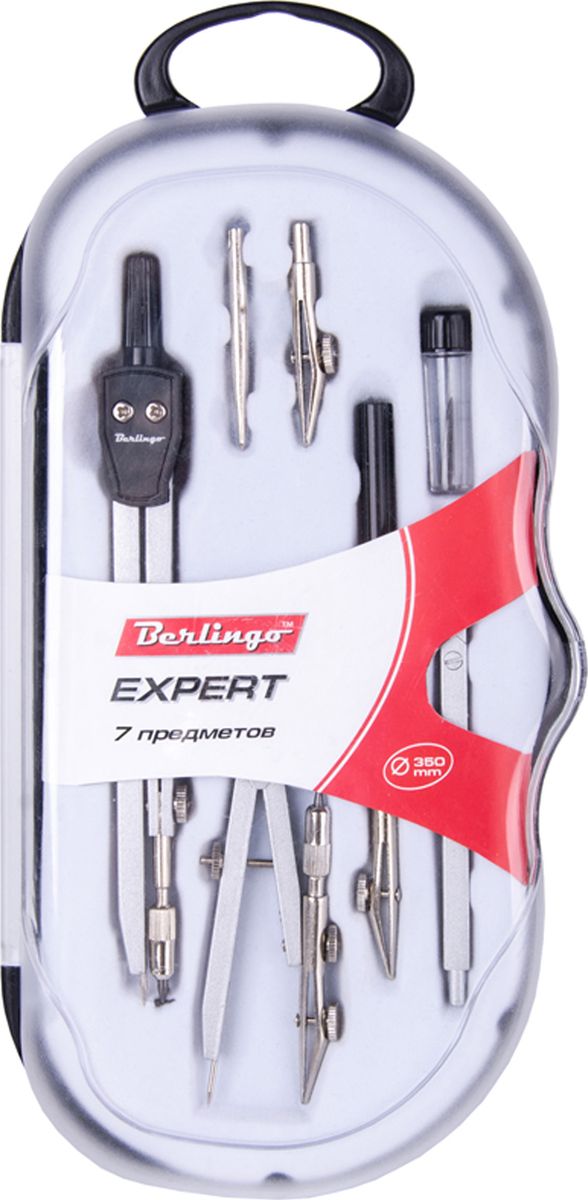 Berlingo Готовальня Expert 7 предметовDS_00707 Berlingo Готовальня Expert 7 предметовDS_00707Готовальня Berlingo Expert представляет собой набор из 7 предметов: циркуль, кронциркуль, точечная насадка, рейсфедер, рейсфедерная вставка, удлинитель, сменный грифель. Набор предназначен для чертежно-графических работ.