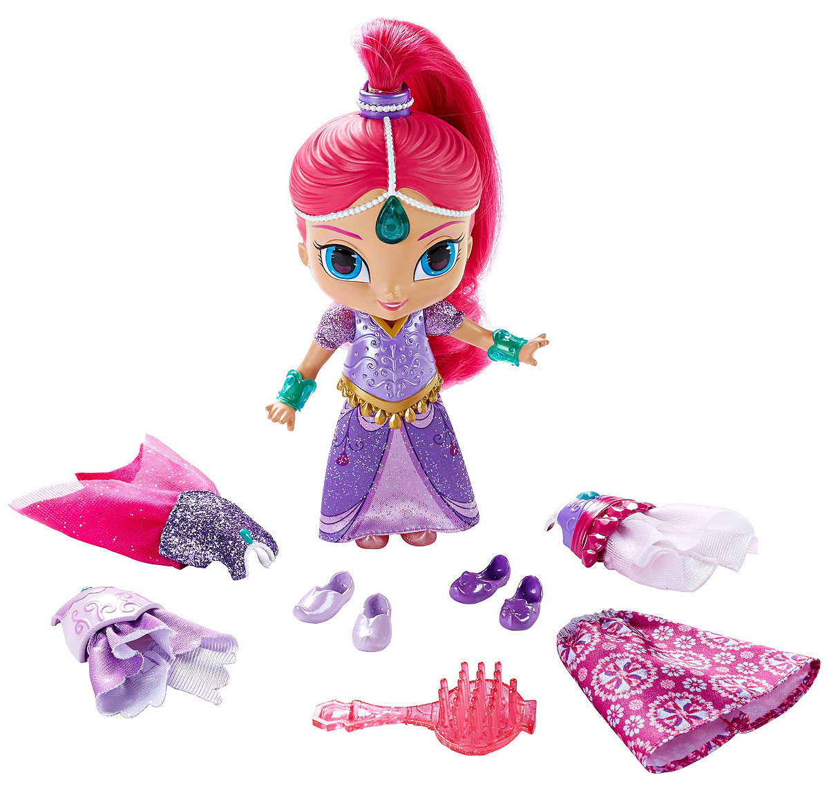Shimmer & Shine Кукла Magic Dress ShimmerDGL78_DGL80 Shimmer & Shine Кукла Magic Dress ShimmerDGL78_DGL80Шиммер - это очаровательный голубоглазый джинн с розовыми волосами. Шиммер всегда веселая и жизнерадостная, любит розовый цвет и природу. Ничто не может поколебать ее оптимизм. Есть питомец, забавная обезьянка по кличке Тала. В набор Shimmer & Shine Magic Dress Shimmer входит все, что нужно для костюмированного приключения! Эти потрясающие волшебные наряды можно надеть на мини-куклу одним движением руки. Маленькая джинна наряжается быстрее, чем люди!