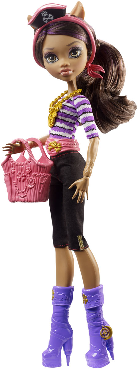 Monster High Кукла Пиратская авантюра Клодин ВульфDTV82_DTV84 Monster High Кукла Пиратская авантюра Клодин ВульфDTV82_DTV84Кукла Monster High Пиратская авантюра. Клодин Вульф - настоящее сокровище! Клодин - дочь волка-оборотня. Кукла выполнена с потрясающей детализацией - яркое проработанное личико, разноцветные волосы, стильная одежда нестандартного покроя и модная броская обувь. В набор с куклой входит яркая сумочка. Благодаря шарнирам вы можете придать кукле любое положение - у нее гнущиеся руки и ноги и поворачивающаяся голова. Порадуйте поклонницу Monster High удивительной новинкой в мире Школы Монстров, подарив ей эту замечательную куколку.