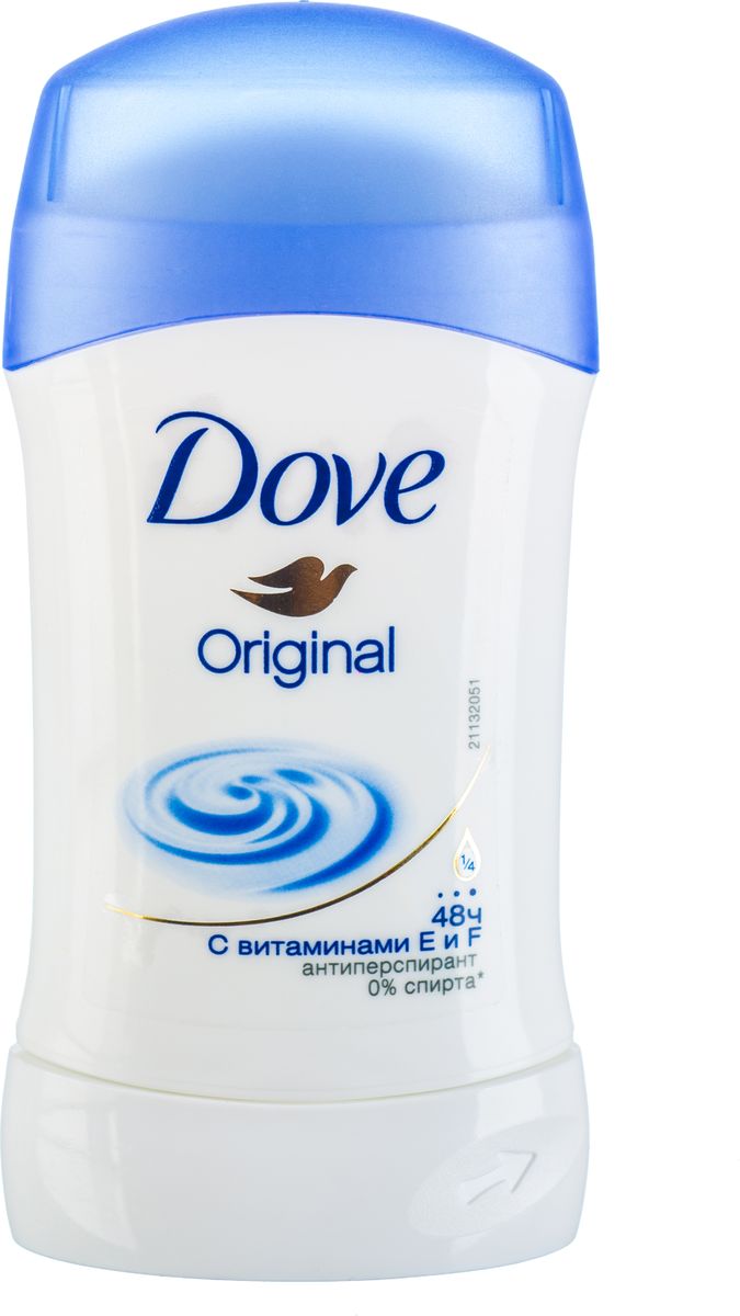 Dove Антиперспирант карандаш Оригинал 40 мл21133768 Dove Антиперспирант карандаш Оригинал 40 мл21133768Антиперсипрант Dove Оригинал обеспечивает защиту от пота на 48 часов и на 1/4 состоит из особенного увлажняющего крема, который способствует восстановлению кожи после бритья, делая ее более гладкой и нежной.