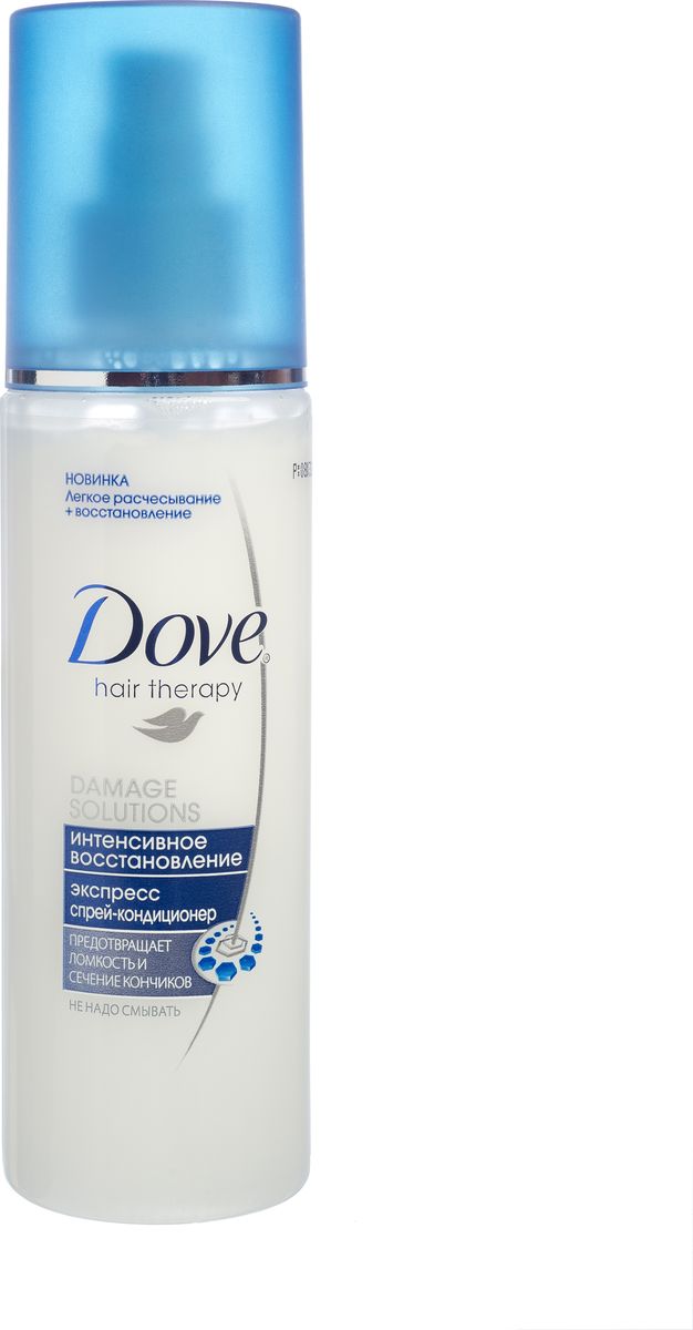 Dove Hair Therapy Спрей-кондиционер для волос Интенсивное восстановление 200 мл21055608 Dove Hair Therapy Спрей-кондиционер для волос Интенсивное восстановление 200 мл21055608Впервые Dove представляет спрей-кондиционер с двухфазной формулой в линии Dove Damage Solutions, который можно использовать в любое время в течение дня. Одна фаза содержит компоненты Fibre Actives, проникающие глубоко в структуру волос, другая фаза - увлажняющую Микро-сыворотку, которая разглаживает поверхность волос. Спрей-кондиционер восстанавливает волосы, придавая им мягкость и обеспечивая легкое расчесывание. Товар сертифицирован.