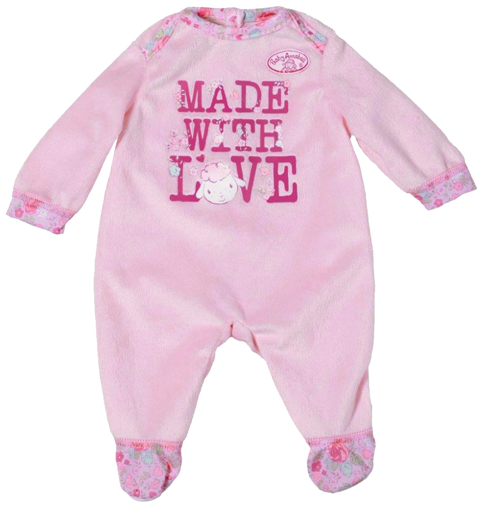 Baby Annabell Комбинезон для куклы цвет розовый 794-548794-548 Baby Annabell Комбинезон для куклы цвет розовый 794-548794-548Комбинезон для куклы подходит ко всем куклам серии Baby Annabell высотой 46 см. Очаровательный плюшевый комбинезончик с длинными рукавами украшен аппликацией с изображением овечки. Сзади застегивается на липучку, благодаря чему очень легко снимается и надевается. Одежда выполнена из высококачественного текстиля, гипоаллергенного и полностью безопасного для здоровья ребенка. Все девочки очень любят переодевать своих кукол, создавая новые образы, а с наборами одежды Baby Annabell образы можно менять хоть каждый день.