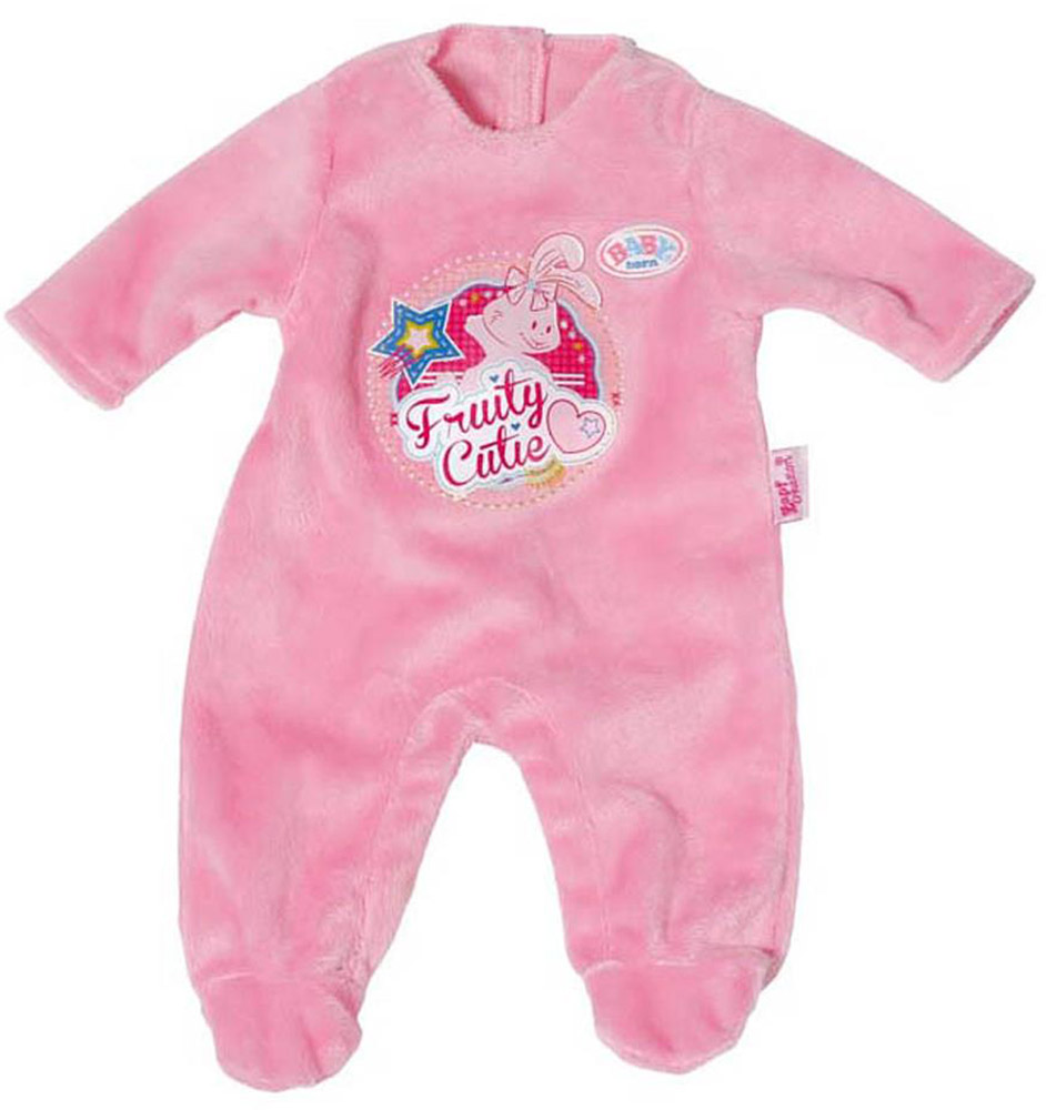 Baby Born Комбинезон для куклы цвет розовый822-128_розовый Baby Born Комбинезон для куклы цвет розовый822-128_розовыйКомбинезон для куклы Baby Born разнообразит игры вашей малышки. Комбинезон выполнен из мягкого текстильного материала розового цвета. Передняя часть изделия оформлена забавной термоаппликацией и овальной нашивкой с названием бренда. Сзади комбинезон застегивается на липучки. Комбинезон поставляется вместе с оригинальной вешалкой, поэтому у маленькой мамы не будет забот, как его хранить. Подходит кукле высотой 43 см.
