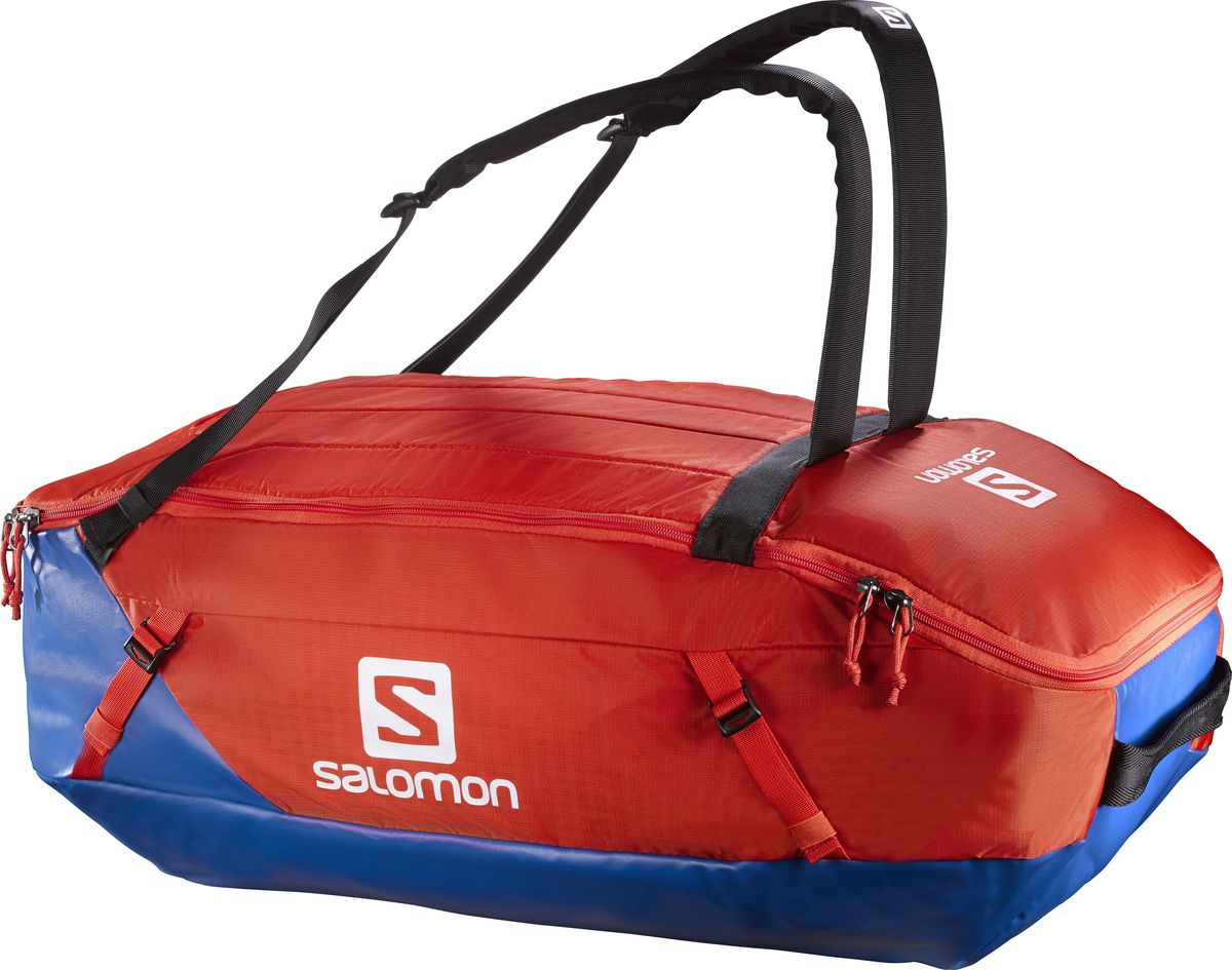 Сумка спортивная Salomon Prolog 70, цвет: синий, оранжевый, 70 л.L38238900 Сумка спортивная Salomon Prolog 70, цвет: синий, оранжевый, 70 л.L38238900Сумка Salomon Prolog 70 выполнена из качественного полиэстера и оформлена принтом с изображением логотипа бренда. Сумка оснащена удобными ручками и закрывается на застежку-молнию. Большая сумка для путешествий с прочным непромокаемым дном переживет падение на любую поверхность. Удобна в переноске благодаря съемным плечевым лямкам и мягкой спинке, имеет отделения для грязной или влажной одежды. Идеальный выбор для любителей экстремальных путешествий.