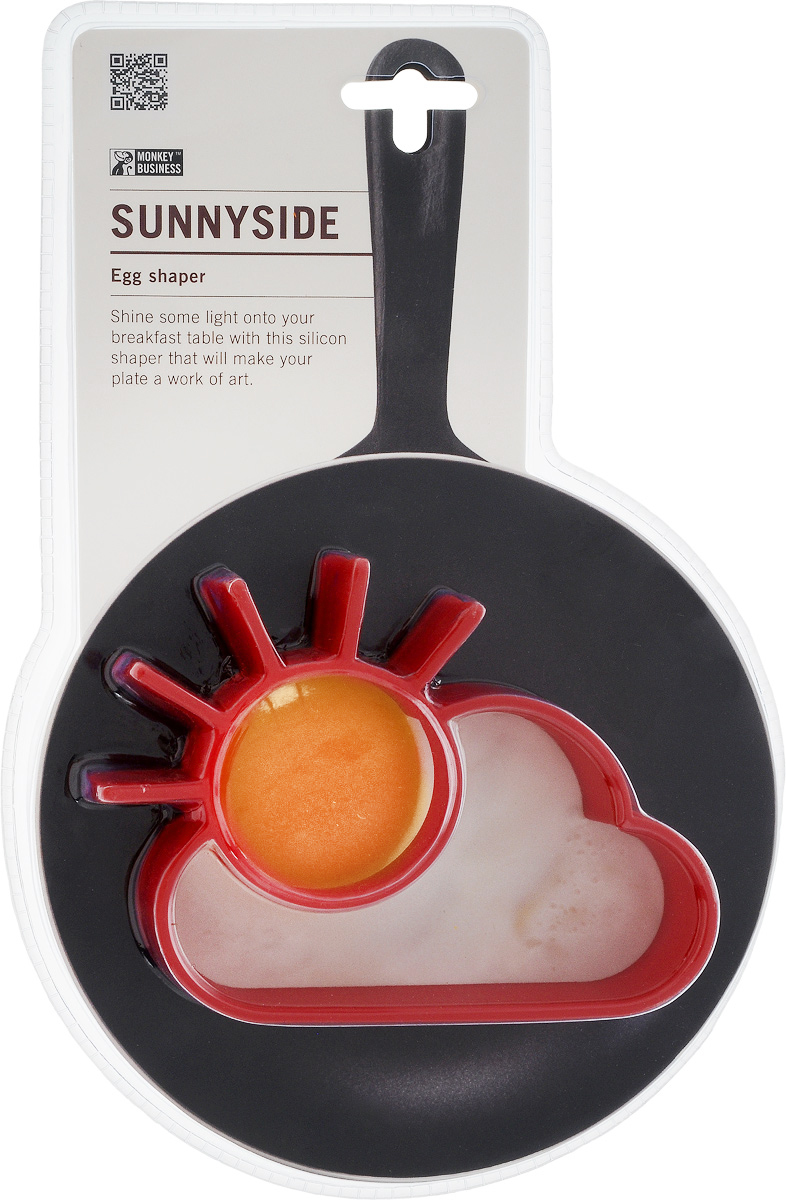 Форма для яичницы Monkey Business Sunnyside, 13,5 х 10 смMB485 Форма для яичницы Monkey Business Sunnyside, 13,5 х 10 смMB485Форма для яичницы Monkey Business Sunnyside, выполненная из жаростойкого силикона, подходит для приготовления яичницы, омлета, оладий! Она добавит оригинальности обычным блюдам и особенно понравится детям! Форма не повреждает антипригарное покрытие сковород. Для получения идеального результата рекомендуется использовать ее на ровной поверхности сковороды. Просто разбейте яйцо в форму: желток останется в специальном кружочке, а белок заполнит пространство. После того, как яичница приготовится, можно декорировать её овощами, кетчупом и другими продуктами. Размер формы: 13 х 10 х 2 см.