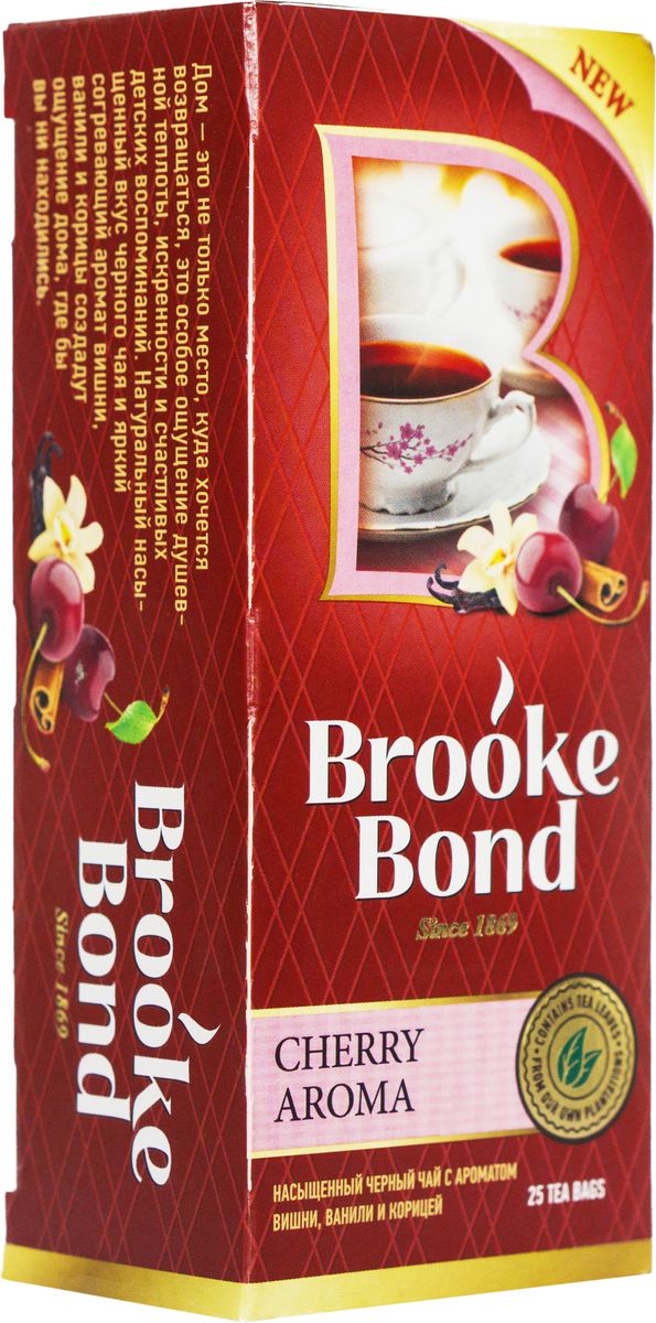 Brooke Bond Ароматная вишня черный чай в пакетиках, 25 шт21144901 Brooke Bond Ароматная вишня черный чай в пакетиках, 25 шт21144901Пряный аромат вишни и корицы наполнит вас энергией летних дней и даст возможность найти нестандартное решение любой проблемы!