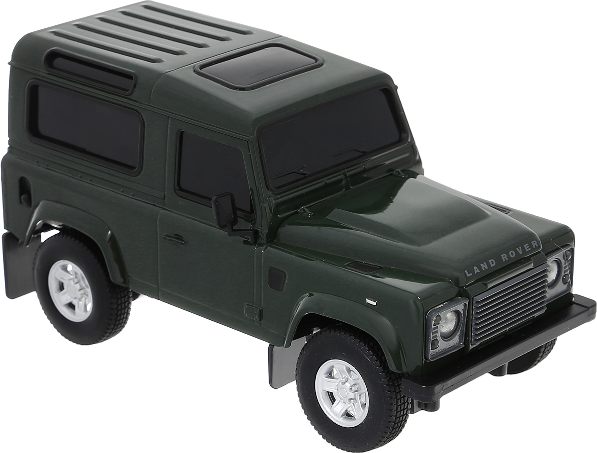 Welly Радиоуправляемая модель Land Rover Defender цвет темно-зеленый84005_зеленый Welly Радиоуправляемая модель Land Rover Defender цвет темно-зеленый84005_зеленыйРадиоуправляемая модель Welly Land Rover Defender со световыми эффектами, являющаяся точной копией настоящего автомобиля - отличный подарок не только ребенку, но и взрослому. Автомобиль изготовлен из современных ударопрочных материалов и обладает высокой стабильностью движения, что позволяет полностью контролировать его процесс, управляя без суеты и страха сломать игрушку. Основные направления движения автомобиля: вперед-назад, влево-вправо. Радиоуправляемые игрушки способствуют развитию координации движений, моторики и ловкости. Пульт управления работает на частоте 27 MHz. Для работы автомобиля требуются 4 батарейки напряжением 1,5V типа АА (не входят в комплект). Для работы пульта управления требуются 2 батарейки напряжением 1,5V типа АА (не входят в комплект).