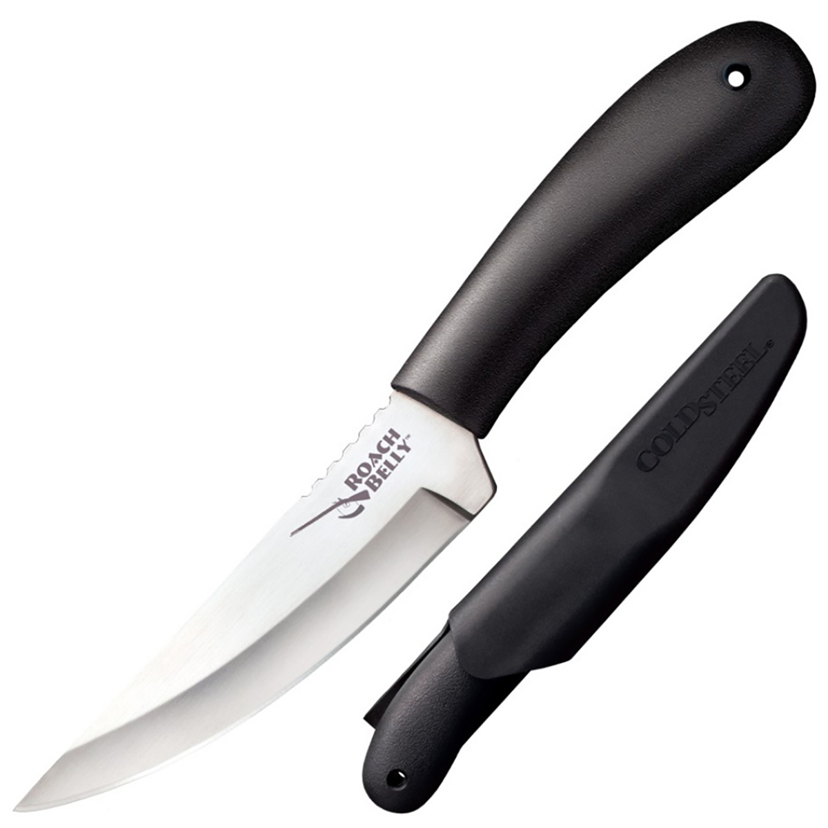 Нож Cold Steel Roach BellyCS/20RBCZ Нож Cold Steel Roach BellyCS/20RBCZНож Cold Steel Roach Belly выполнен в стиле минимализма. Единственным украшением служат зазубрины на обухе вблизи рукоятки. Клинок изготовлен из немецкой стали, наилучшим образом подходящей для кухни, так как она соответствует повышенным гигиеническим требованиям. Форма с прямым обухом и уходящим к нему дугой лезвием, относится к финскому типу и хорошо себя проявляет и при резе и при колющих манипуляциях, чем заслуживает обширное использование.