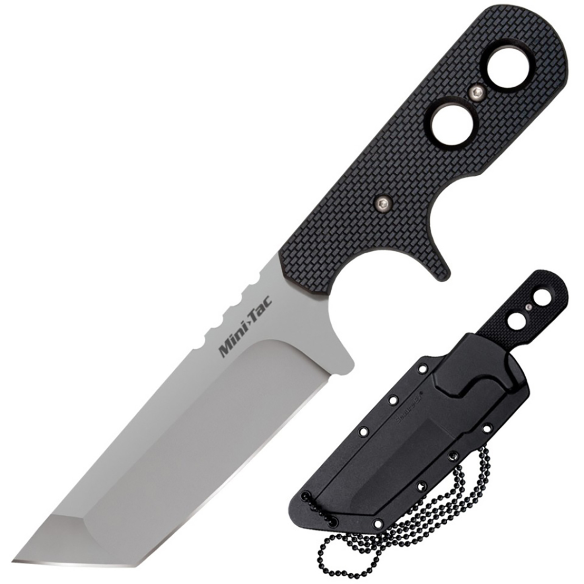 Нож Cold Steel Mini Tac, длина клинка 3 3/4CS/49HTFZ Нож Cold Steel Mini Tac, длина клинка 3 3/4CS/49HTFZСреди большого количества изделий, производимых компанией Колд Стил, нельзя обойти вниманием нож Cold Steel Mini Tac Skinner. Настоящему охотнику просто необходимо купить обе модели линейки. Экземпляры, с фиксированным, эстетически радующим взгляд, клинком изготовлены из высокопрочной стали, стойкой к коррозии и удивительно долговечной в использовании, в духе этого американского концерна. Специально нанесенные в процессе обработки царапины на лезвии придают матовость и увеличивают стойкость и надежность.Рукоять не уступает по крепости и ударопрочности клинку. Ножны, входящие в комплект, изготовлены из полимерного материала, обеспечивающего безопасность хранения и ношения