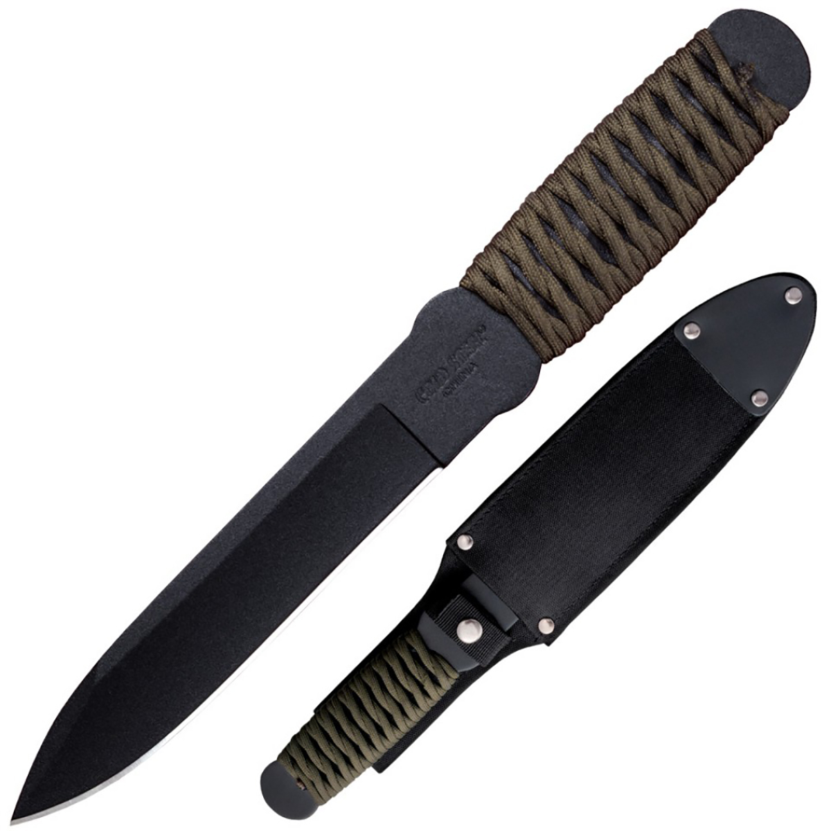 Нож Cold Steel True Flight Thrower, длина клинка 6 3/4CS/80TFTCZ Нож Cold Steel True Flight Thrower, длина клинка 6 3/4CS/80TFTCZНож Cold Steel True Flight-Thrower 80TFTC хорошо известен рынку спортивного снаряжения. Это отличное оружие для бросков в цель. Жёсткость и пластичность клинка обеспечивает качественная сталь 10.55 Carbon-Steel. Никакие метания и нагрузки не изменят его формы, матовое покрытие надёжно защитит от окисления. Идеальное соотношение углерода и марганца даёт предмету прочность и ударную стойкость. Универсальность ножика подтверждает полностью заточенный край. Им легко можно пользоваться не только для метания, но и для выполнения банальных бытовых задач. Рукоятка полноразмерная, имеет обмотку тёмно-зелёного цвета. Вещество рукоятки ножа - паракорд, который комфортно удерживается в руках. При желании не составит забот её распустить и сменить на иную. Оружие укомплектовано превосходными ножнами чёрного цвета. Особого удобства придаёт ремешок для фиксации и пластиковые вставки. Ножны гарантируют надёжное хранение и перевозку данного изделия. Иметь такой нож престижно и выгодно: он всегда...