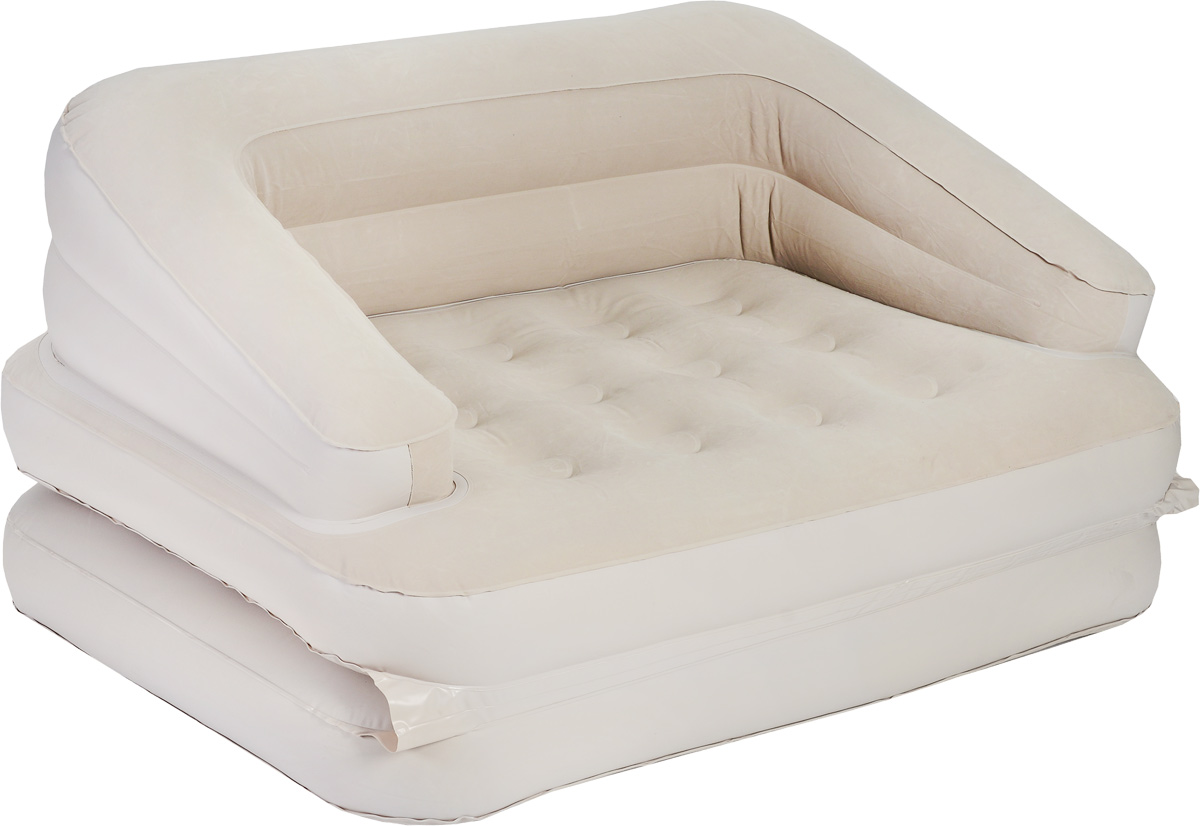 Кровать Relax Sofa Bed, трансформер, с электрическим насосом, цвет: бежевый, 205 см х 146 смJL037239N Кровать Relax Sofa Bed, трансформер, с электрическим насосом, цвет: бежевый, 205 см х 146 смJL037239NСдержанный дизайн, нейтральные цвета надувной кровати Relax Sofa Bed подойдут к любому интерьеру. Кровать проста в использовании, очень комфортна и не занимает много места при хранении. Кровать Relax Sofa Bed имеет водоотталкивающее флоковое покрытие, предотвращающее соскальзывание простыни. Компания Relax - это широкий ассортимент продукции высокого качества, которая продается во многих странах мира. Особенности кровати: Легко накачивается с помощью встроенного ножного насоса 220В (время накачивания - 3 минуты). Легко складывается для хранения и переноски: конструкция с внутренним каркасом для жесткости. Лучший выбор для путешествий и кемпинга. Данная модель может использоваться в качестве матраса, кровати или кресла. Всего предусмотрено 5 различных конфигураций. Удобна для использования как внутри помещения, так и снаружи. Сумка для переноски и хранения в комплекте. Самоклеящаяся заплатка. Размер спального...