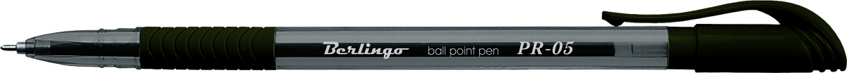 Berlingo Ручка шариковая PR-05 чернаяCBp_50361 Berlingo Ручка шариковая PR-05 чернаяCBp_50361Шариковая ручка Berlingo PR-05 синяя с прозрачным корпусом и пластиковым клипом. Мягкий резиновый грип препятствует скольжению пальцев и обеспечивает комфортное письмо. Диаметр пишущего узла - 0,5 мм. Чернила на масляной основе.