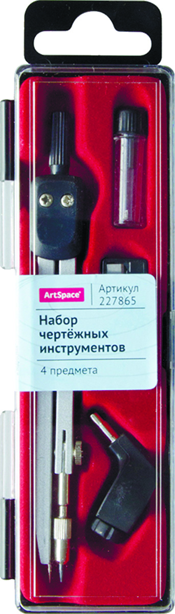 ArtSpace Готовальня 4 предмета227865 ArtSpace Готовальня 4 предмета227865Готовальня ArtSpace представляет собой набор из 4 предметов: циркуль, запасной грифель, точилка и насадка с универсальным держателем. Набор предназначен для чертежно-графических работ.
