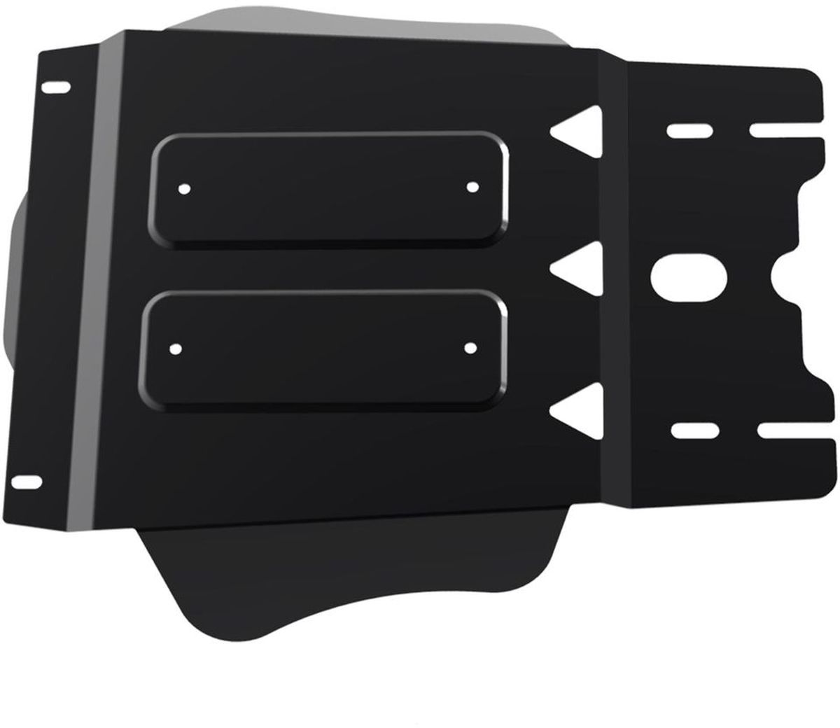 Защита КПП Автоброня, для Subaru Forester, V-2,0;2,5 (2013-)/Subaru XV, V -1,6;2,0 (2012-)111.05429.1 Защита КПП Автоброня, для Subaru Forester, V-2,0;2,5 (2013-)/Subaru XV, V -1,6;2,0 (2012-)111.05429.1Технологически совершенный продукт за невысокую стоимость. Защита разработана с учетом особенностей днища автомобиля, что позволяет сохранить дорожный просвет с минимальным изменением. Защита устанавливается в штатные места кузова автомобиля. Глубокий штамп обеспечивает до двух раз больше жесткости в сравнении с обычной защитой той же толщины. Проштампованные ребра жесткости препятствуют деформации защиты при ударах. Тепловой зазор и вентиляционные отверстия обеспечивают сохранение температурного режима двигателя в норме. Скрытый крепеж предотвращает срыв крепежных элементов при наезде на препятствие. Шумопоглощающие резиновые элементы обеспечивают комфортную езду без вибраций и скрежета металла, а съемные лючки для слива масла и замены фильтра - экономию средств и время. Конструкция изделия не влияет на пассивную безопасность автомобиля (при ударе защита не воздействует на деформационные зоны кузова). Со штатным крепежом. В комплекте инструкция по установке....