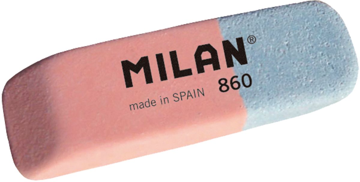 Milan Ластик 860 скошенный комбинированныйCCM860RA Milan Ластик 860 скошенный комбинированныйCCM860RAЛастик Milan 860 из натурального каучука подходит для удаления штрихов от большинства графитовых карандашей на всех видах поверхностей.