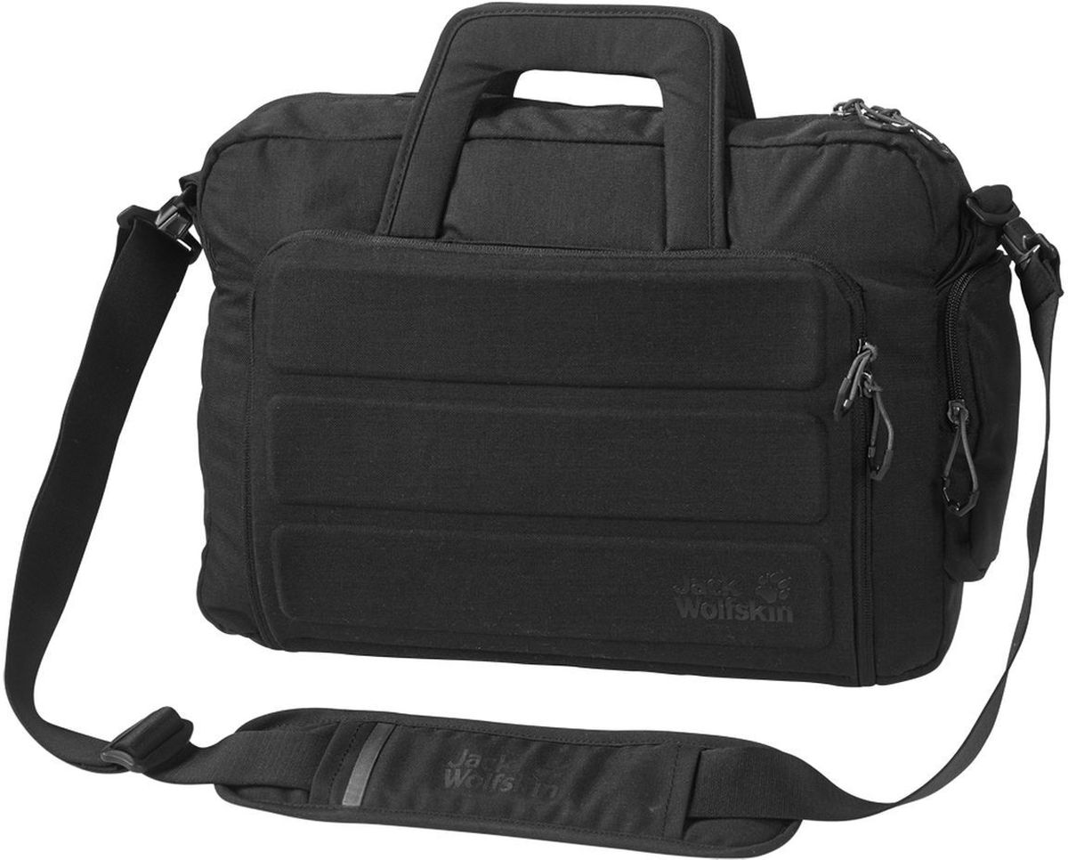 Сумка городская Jack Wolfskin Werrington, цвет: черный, 12 л2005041-6000 Сумка городская Jack Wolfskin Werrington, цвет: черный, 12 л2005041-6000Универсальная сумка для ноутбука в городском стиле