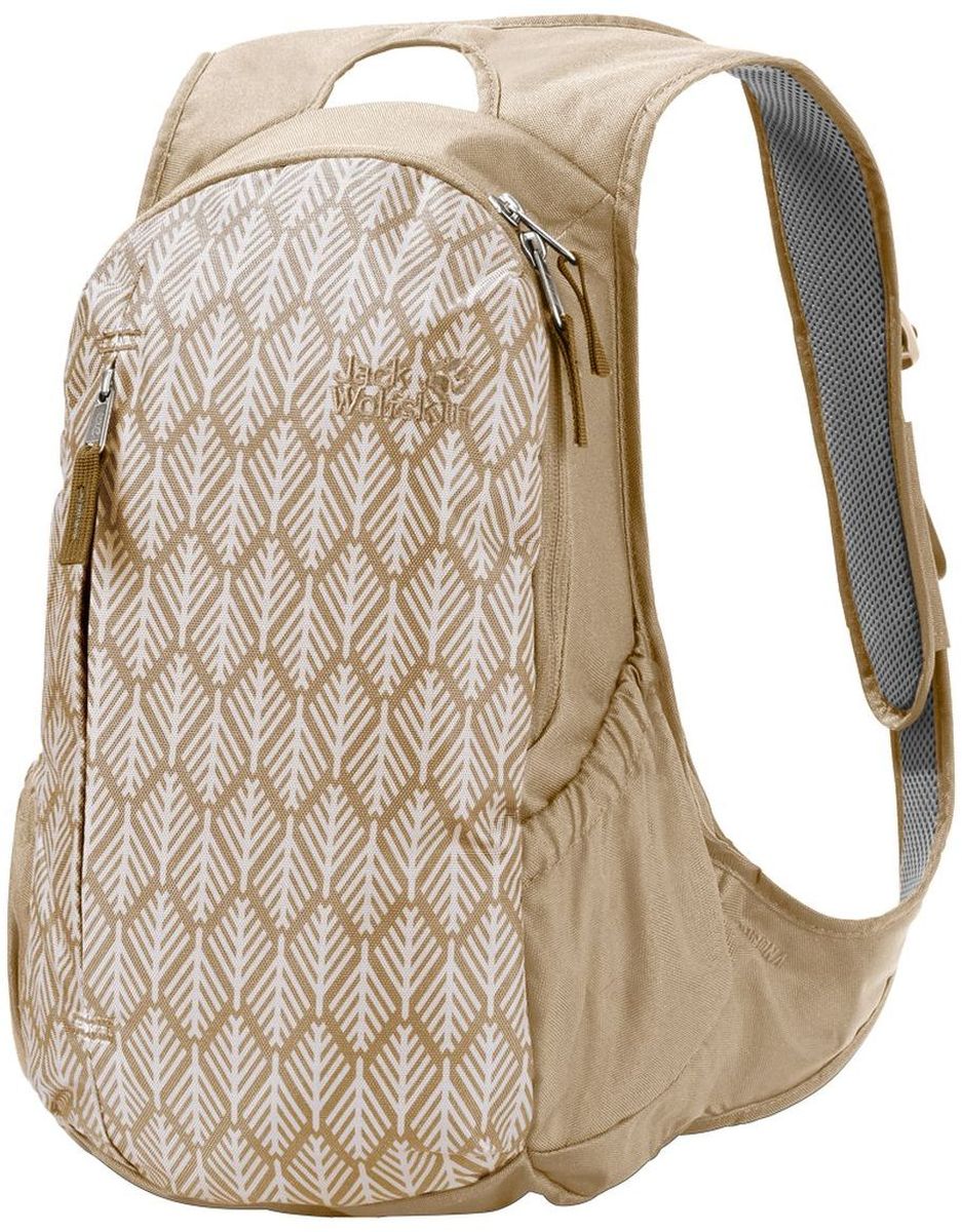 Рюкзак женский Jack Wolfskin Ancona, цвет: бежевый. 2005321-79382005321-7938 Рюкзак женский Jack Wolfskin Ancona, цвет: бежевый. 2005321-79382005321-7938Рюкзак Jack Wolfskin предназначен для однодневных походов, удобно прилегает к спине. Преимуществами этой плоской, почти не нагружаемой поддерживающей системы являются широкая площадь опоры рюкзака, а также мягкие вставки на плечевых ремнях и местах, вступающих в контакт при ношении. Основное отделение с широким отверстием, плоской внешний карман, два сетчатых боковых карманов, внутренний карман.