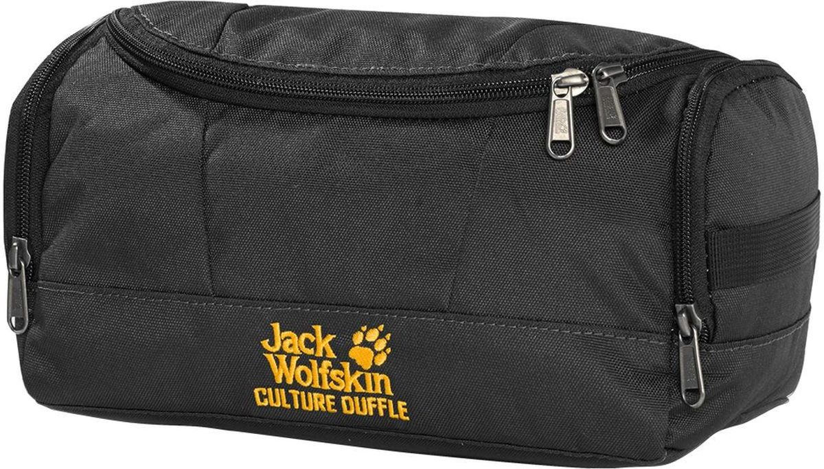 Нессесер Jack Wolfskin Culture Duffle, цвет: темно-серый. 8002591-63508002591-6350 Нессесер Jack Wolfskin Culture Duffle, цвет: темно-серый. 8002591-63508002591-6350Большой несессер Jack Wolfskin Culture Duffle выполнен из текстиля. Крючок на крышке позволяет удобно вешать несессер при необходимости. Благодаря продуманной форме несессера им удобно пользоваться, поставив на плоскую поверхность. Главное отделение, широко открывающееся по кругу, дает полный и наглядный обзор всего содержимого каждого отделения. У модели одно основное отделение, 2 боковых кармана, 1 задний карман, внутренний карман на молнии, имеется крючок для подвески и зеркальце.