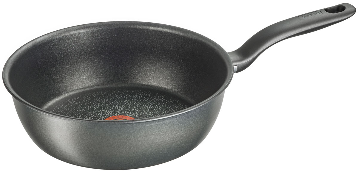 Сковорода Tefal Hard Titanium+, с антипригарным покрытием. Диаметр 26 смC6920502 Сковорода Tefal Hard Titanium+, с антипригарным покрытием. Диаметр 26 смC6920502Благодаря передовым технологиям сковороды и кастрюли Tefal представляют совершенство как в плане долговечности, так и в результатах готовки. Контроль температуры приготовления - это ключ к отличным результатам на кухне. При слишком низкой температуре цвет продукта теряет насыщенность, а текстура - упругость. В результате блюдо получится пресным и невыразительным на вкус. Используйте индикатор температурного нагрева Tefal Thermo-Spot® для того, чтобы ваши блюда всегда были превосходными на вкус! Благодаря усиленному слою с минеральными и титановыми частицами Titanium Excellence прослужит до 3-х раз дольше в сравнении с антипригарным покрытием Titanium Force по результатам тестов, проведенных независимой лабораторией SGS. Над созданием покрытия в течение 3-х лет работали 20 ученых и инженеров.
