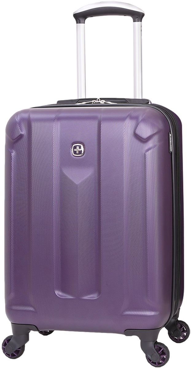 Чемодан Wenger Zurich III, цвет: фиолетовый. 65739091546573909154 Чемодан Wenger Zurich III, цвет: фиолетовый. 65739091546573909154Чемодан Wenger выполнен из ABS пластика и оформлен фирменной пластинкой. Изделие оснащено регулируемой выдвижной ручкой из авиационного алюминия с фиксатором, которая обеспечивает удобство перемещения чемодана. Также чемодан имеет удобные прочные ручки для переноски и 4 колеса, которые вращаются на 360 градусов, гарантируя максимальную манёвренность. Чемодан имеет два главных отделение, которые закрываются с помощью застежки-молнии. Внутри расположено два вместительных отделения, разделенные сетчатой тканевой перегородкой на молнии. Внутренний карман на молнии и эластичные ремни гарантируют надежную фиксацию вещей на месте. Вместимость чемодана может быть дополнительно увеличена на 5 см.