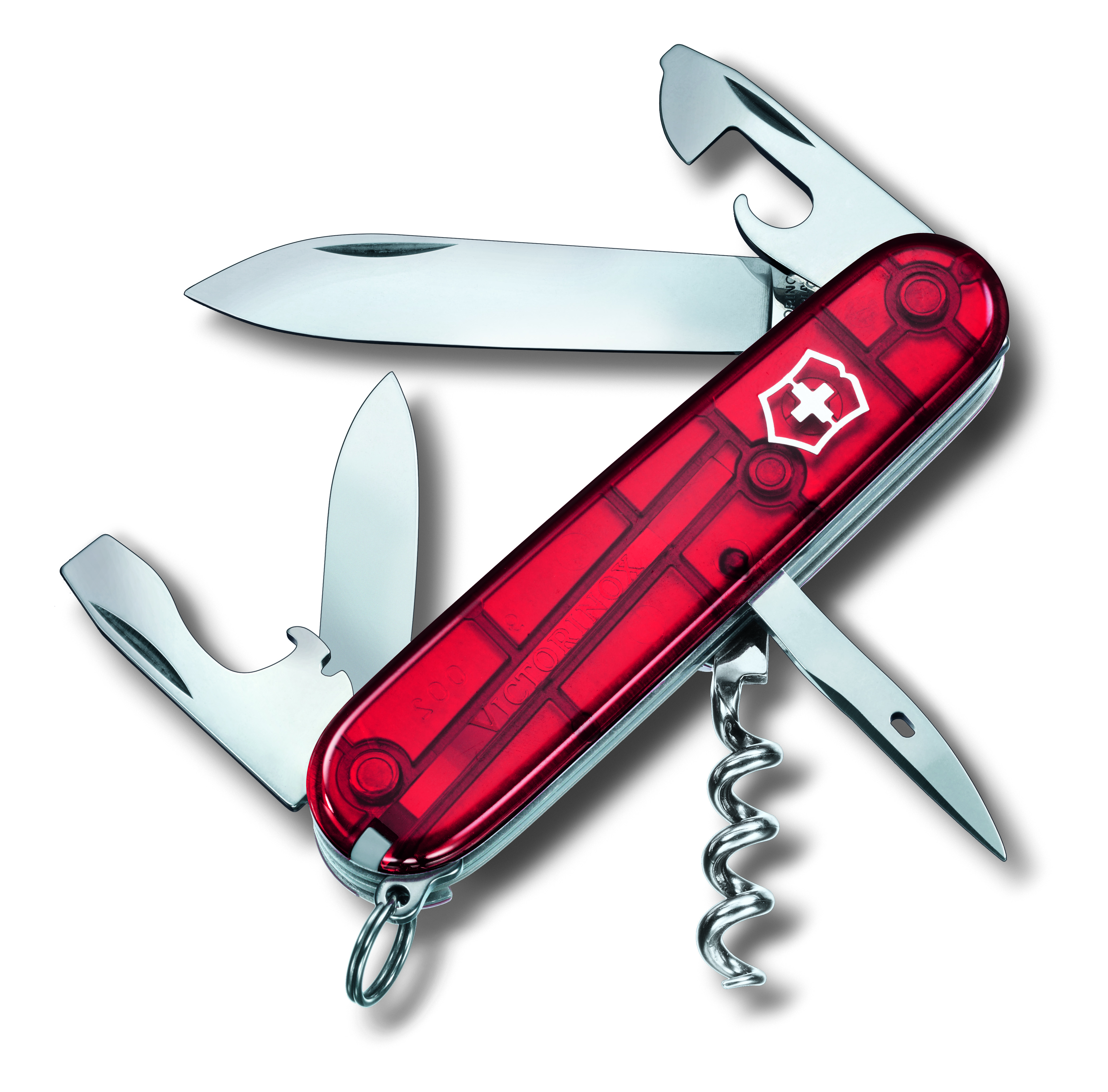 Нож перочинный Victorinox Spartan, 12 функций, цвет: красный, длина клинка 68 мм1.3603.T Нож перочинный Victorinox Spartan, 12 функций, цвет: красный, длина клинка 68 мм1.3603.TМаленький красный карманный нож с эмблемой креста на щите на рукояти — самый узнаваемый символ компании Victorinox.В 1897 году основатель компани Карл Эльзенер разработал первый «Швейцарский армейский нож».Более 130 лет компания Victorinox разрабатывает продукты,которые не просто уникальны по дизайну и качеству,но и способны стать верными спутниками по жизни как для великих,так и для небольших приключений. VICTORINOX Арт. 1.3603.T Швейцарский армейский нож SPARTAN имеет 12 функций: 1. Большое лезвие 2. Малое лезвие 3. Штопор 4. Консервный нож с: 5. – Малой отвёрткой 6. Открывалка для бутылок с: 7. – Отвёрткой 8. – Инструментом для снятия изоляции 9. Шило, кернер 10. Кольцо для ключей 11. Пинцет 12. Зубочистка Цвет рукояти: полупрозрачный красный Рекомендуемые чехлы: 4.0480.1, 4.0480.3, 4.0520.1, 4.0520.3, 4.0520.31, 4.0543.3, 4.0736 Рекомендуемые аксессуары: Инструмент для заточки: 4.3311, 4.3323, 4.0567.32 Держатели на ремень: 4.1853, 4.1858, 4.1859, 4.1860 Цепочки длинные: 4.1813,...