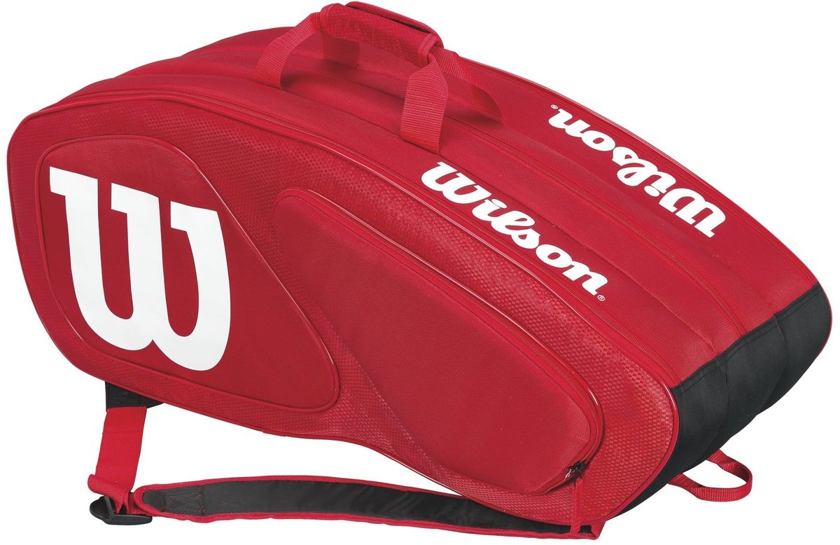 Сумка для ракетки Wilson Team II 12Pk, цвет: красныйWRZ857612 Сумка для ракетки Wilson Team II 12Pk, цвет: красныйWRZ857612Сумка из Серии TEAM II, в большие отделения которой можно уместить до 12 ракеток и всё остальное спортивное снаряжение. Плечевой ремень без помех регулируется, отсоединяется при необходимости и защищен мягкими вставками, чтобы сумку-чехол было удобно носить.