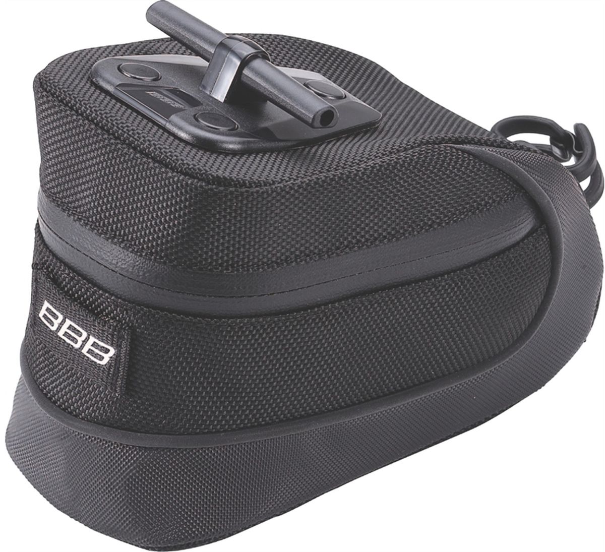 Велосумка под седло BBB StorePack, цвет: черный. Размер MBSB-12M Велосумка под седло BBB StorePack, цвет: черный. Размер MBSB-12MСамая технологичная подседельная сумка в линейке - применяются лучшие материалы и новейшие технологии. Синяя подкладка для лучшей видимости содержимого. Эластичный ремешок и карман для простоты организации содержимого вашей сумочки. Водонепроницаемая молния с фиксатором для дополнительной безопасности и абсолютно бесшумная при езде. Крепление для заднего габарита-LED фонарика. Черная светоотражающая полоска для лучшей видимости. Т-образная система крепления для быстрой установки и снятия. Резиновый ремешок крепления к подседельному штырю для надёжной фиксации сумочки и во избежание повреждений лайкровых шорт и подседельного штыря. Размеры: M (640см3)