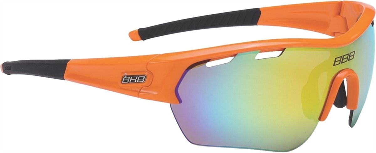 Очки солнцезащитные BBB Select XL MLC Orange XL Lens Black Tips, цвет: оранжевыйBSG-55XL Очки солнцезащитные BBB Select XL MLC Orange XL Lens Black Tips, цвет: оранжевыйBSG-55XLОчки с линзами увеличенного размера. Все линзы снабжены специальной системой вентиляции. С внутренней стороны на них нанесено специальное покрытие, предотвращающее запотевание. Всё это способствует отличной работе в условиях высокой влажности и под дождём. На линзу нанесено гидрофобное покрытие. В дождь вода быстро стекает по линзе во время движения. Отдельно доступны разнообразные варианты цветовых схем линз и наконечников дужек. Округлая форма линз обеспечивает оптимальную защиту от солнца, пыли и ветра. 100% защита от ультрафиолета. Высокотехнологичная оправа из материала Grilamid с настраиваемой переносицей. Футляр в комплекте. В комплекте сменные линзы: прозрачные и желтые.