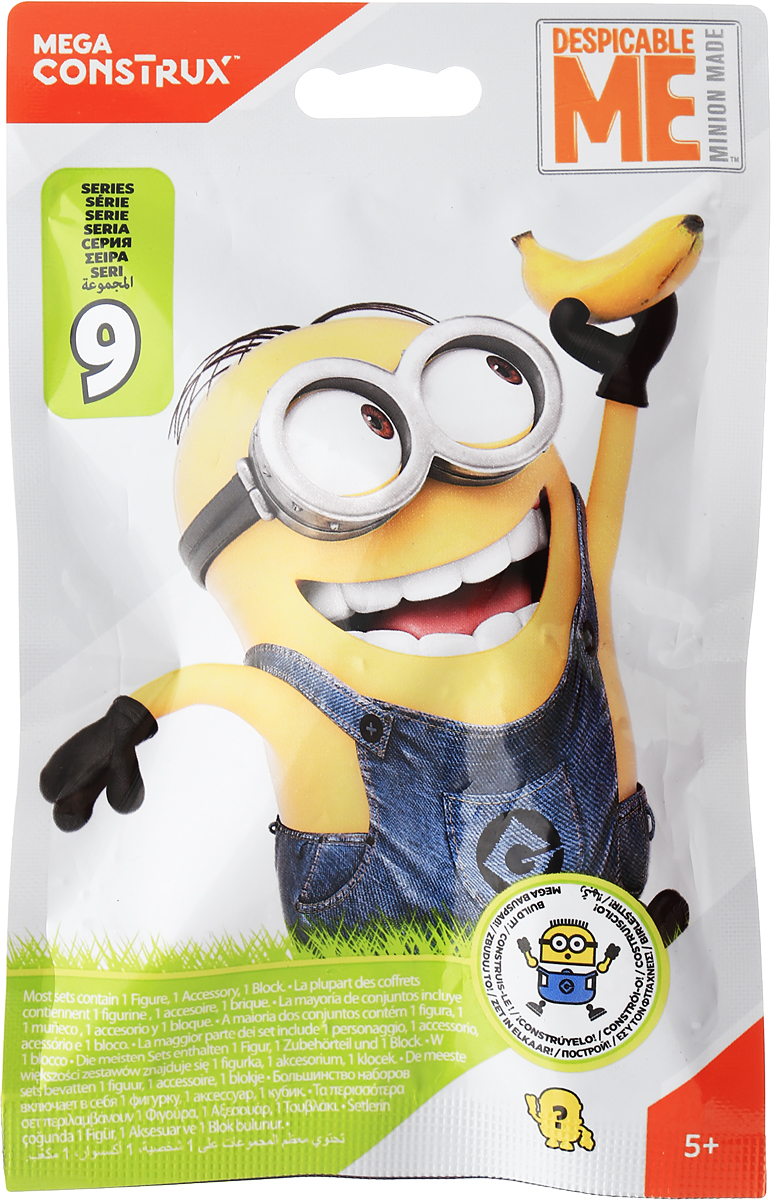 Mega Bloks Гадкий Я Фигурка Миньон Серия 9FDM26 Mega Bloks Гадкий Я Фигурка Миньон Серия 9FDM26Устройте настоящий переполох, собрав все сборные фигурки миньонов. У каждой фигурки уникальный костюм и аксессуар! Внешность миньонов меняется по вашему желанию: они могут обмениваться одеждой, очками, прическами и даже руками и ногами! Каждая фигурка продается отдельно в закрытой упаковке, поэтому вы никогда не узнаете заранее, какой миньон достанется вам на этот раз!