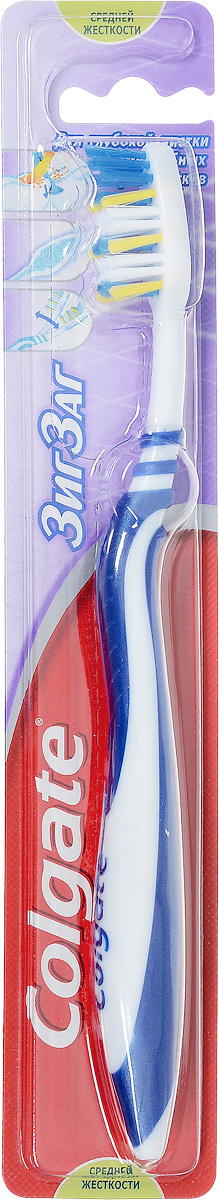 Colgate Зубная щетка Зиг-Заг, средней жесткости, цвет: синийFVN50537/FCN21278_синий Colgate Зубная щетка Зиг-Заг, средней жесткости, цвет: синийFVN50537/FCN21278_синийColgate Зиг-Заг - зубная щетка средней жесткости. Перекрещивающиеся щетинки позволяют проникать щетке в межзубные пространства, а также легко массируют десна. Мягкая подушечка для чистки языка, помогает удалять бактерии, вызывающие неприятный запах изо рта. Гибкая прорезиненная рифленая ручка не скользит в ладони, амортизирует давление руки на нежную поверхность десен. Материал щетки: пластик Товар сертифицирован.