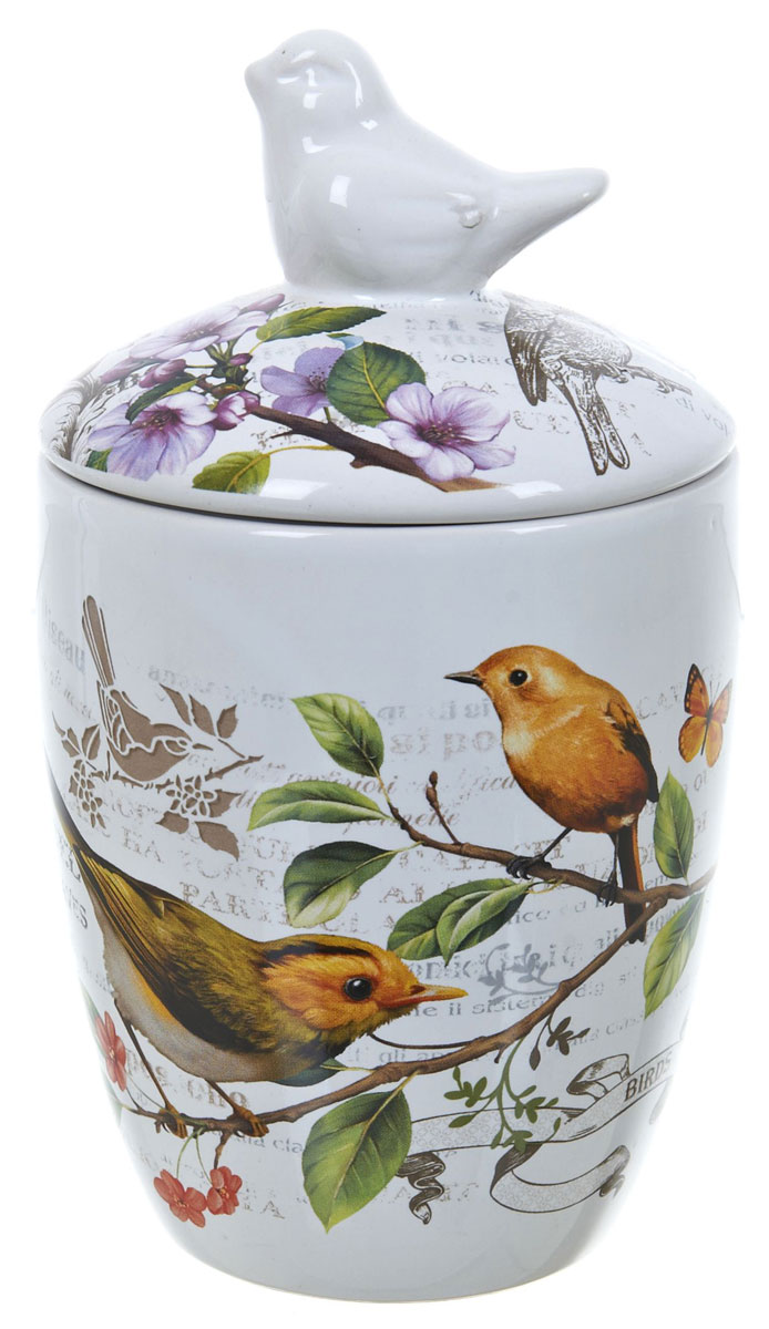 Банка для сыпучих продуктов Polystar Birds, 600 млL2430765 Банка для сыпучих продуктов Polystar Birds, 600 млL2430765Банка для сыпучих продуктов Birds. Изделие выполнено из прочной доломитовой керамики высокого качества. Гладкая и ровная глазурованная поверхность обеспечивает легкую очистку. Изделия декорированы красочным рисунком. Банка прекрасно подойдет для хранения различных сыпучих продуктов: специй, чая, кофе, сахара, круп и многого другого. Крышка плотно прилегает к стенкам емкости. Можно использовать в микроволновой печи, в холодильнике и посудомоечной машине.