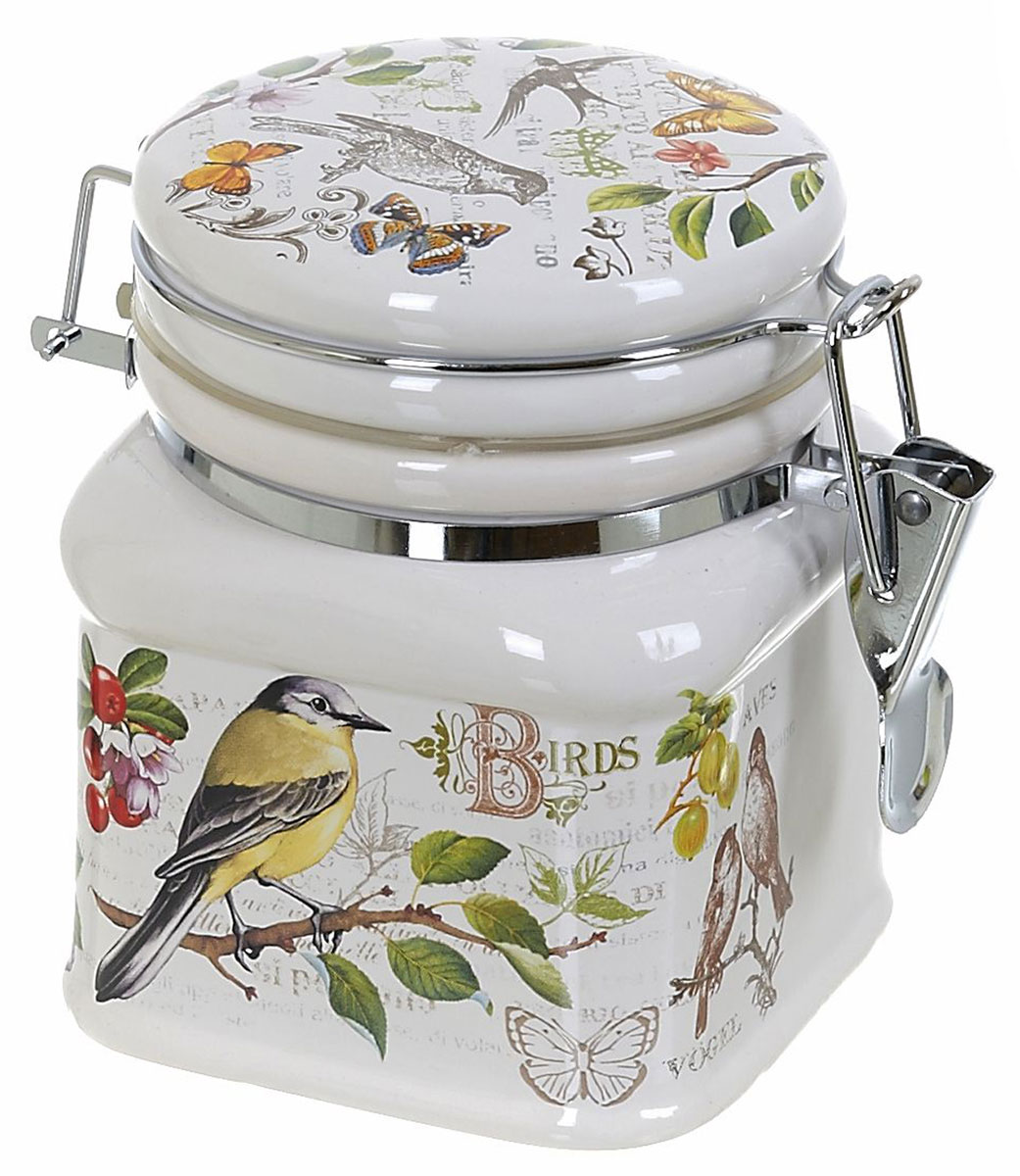 Банка для сыпучих продуктов Polystar Birds, 500 млL2430771 Банка для сыпучих продуктов Polystar Birds, 500 млL2430771Банка для сыпучих продуктов изготовлена из прочной доломитовой керамики, покрытой слоем сверкающей гладкой глазури. Изделие оформлено красочным изображением. Банка прекрасно подойдет для хранения различных сыпучих продуктов: чая, кофе, сахара, круп и многого другого. Благодаря силиконовой прослойке и бугельному замку, крышка герметично закрывается, что позволяет дольше сохранять продукты свежими. Изящная емкость не только поможет хранить разнообразные сыпучие продукты, но и стильно дополнит интерьер кухни.